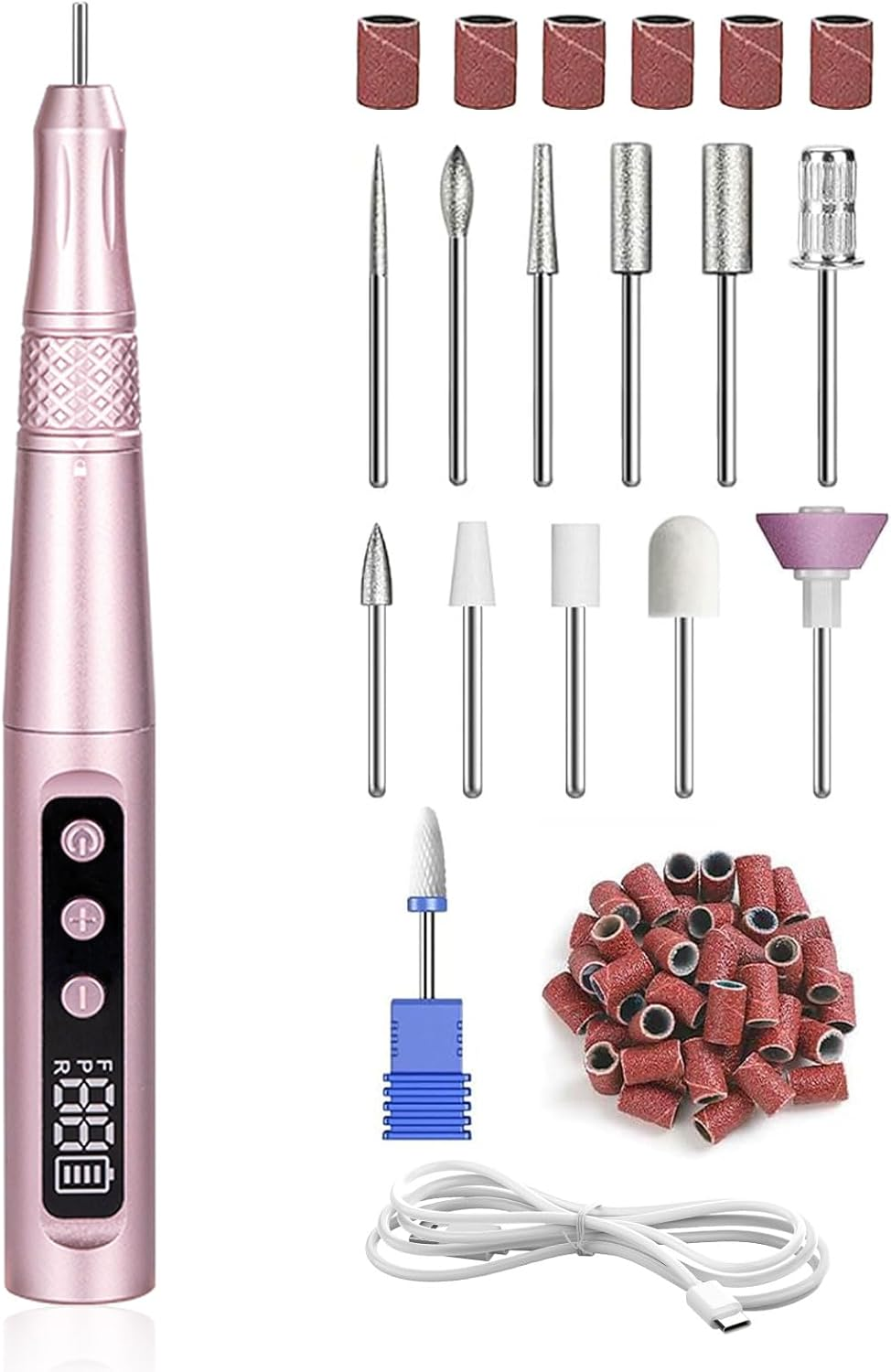 Oolong Rechargeable Cordless Nail Drill 35000RPM Professional, Electric Nail File Kit with LCD Screen & Twist Lock - Salon Quality for Acrylic Nails, Manicure Pedicure image number 3