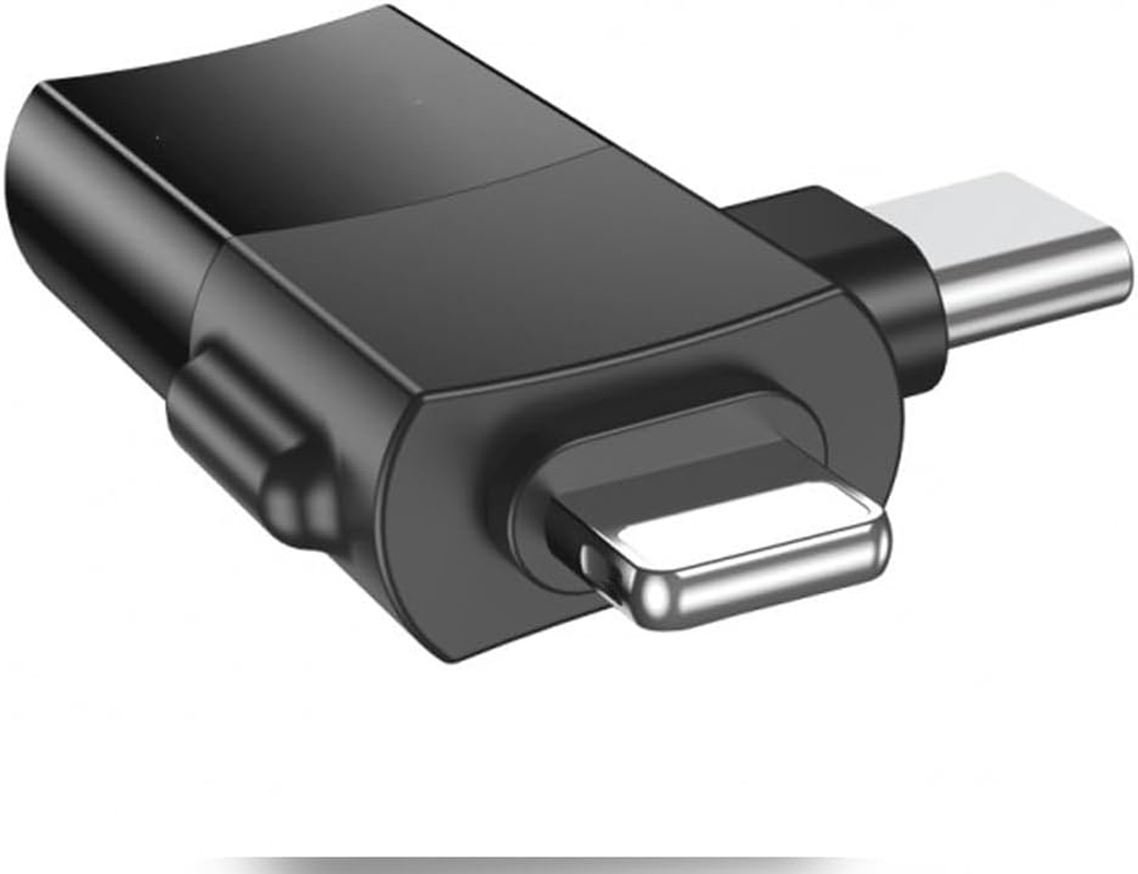 Hoco UA17 IP Male USB-C Male to USB Female Adapter - Black image number 2