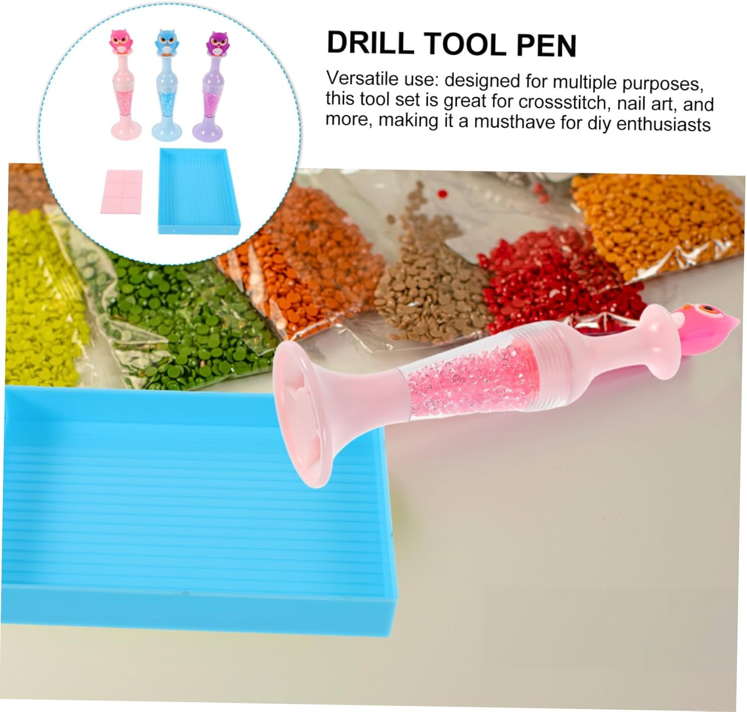 MERRYHAPY Elegant Design Painting Tools Manicure Tool Set with Tray for Diy Craft image number 3