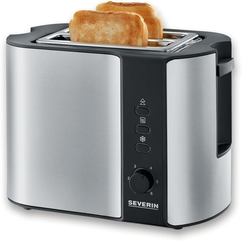 Severin Autmatic Toaster with 800 W of Power 2589, Brushed Stainless Steel-Black image number 3