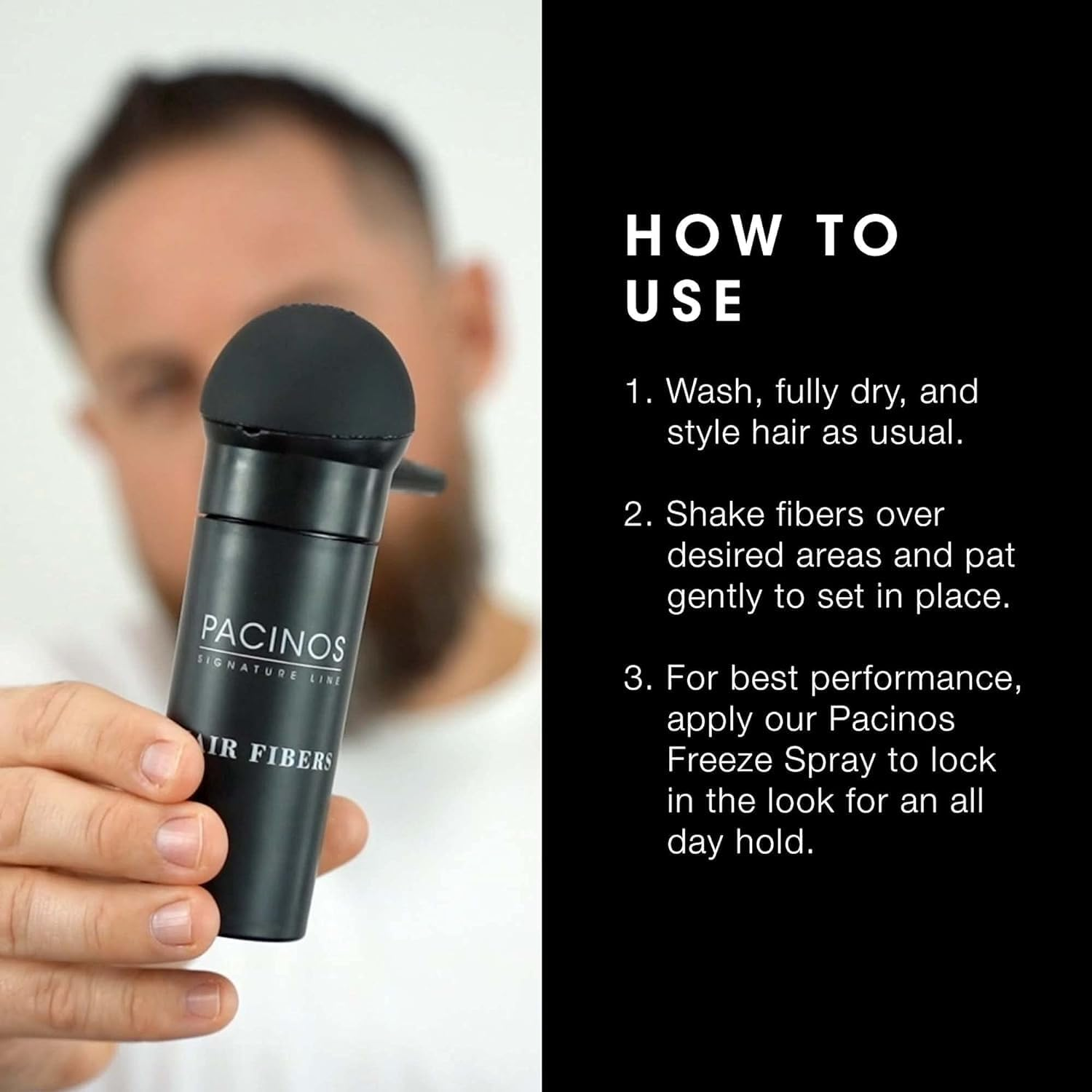 Pacinos Hair Fiber Kit - Conceal Thinning Hair Instantly with Fiber Hold Spray - Dark Brown image number 2