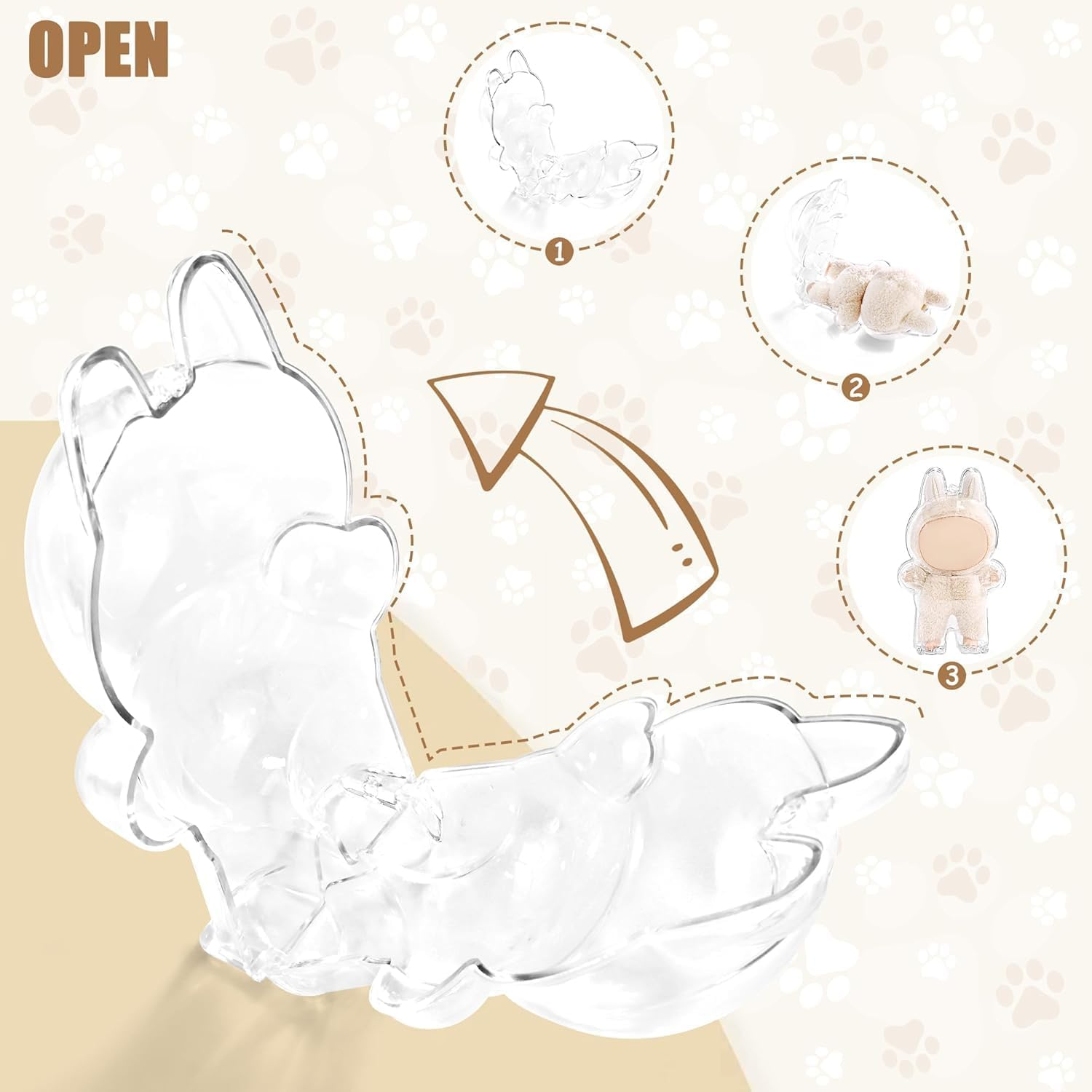 Clear Acrylic Protective Display Case for Standing Plush Figures &ndash; Dustproof Collectible Box with Hanging Chain, Scratch-Resistant, Perfect for Designer Toy Figures and Travel Display, Doll Cover image number 4