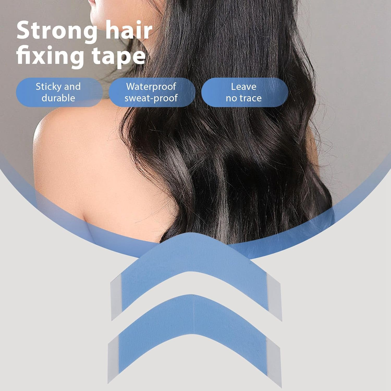 Spacesea 36Pcs/Lot Super Strong Hair Wig Tape Double Adhesive Extension Tape Strips Waterproof for Toupee/Lace Wigs Film CC Shape image number 3
