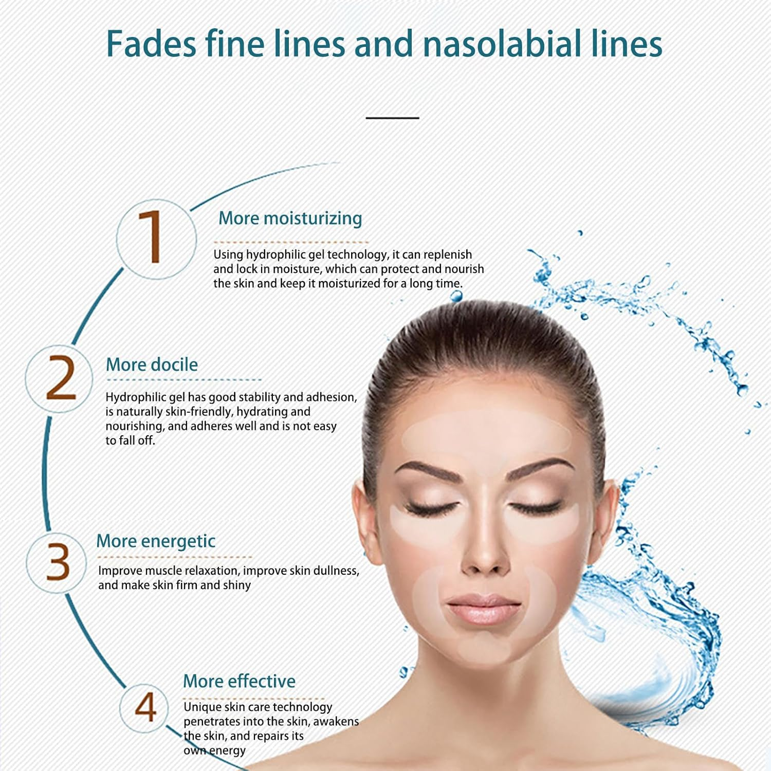 Volksrose Reusable Silicone Wrinkle Patches for Face & Chest & Neck &ndash; Forehead, under Eye Anti-Wrinkle Patches, Smooth Fine Lines & Lift Skin, Overnight Invisible Smoothing Gel Mask, Anti-Aging Pads image number 5