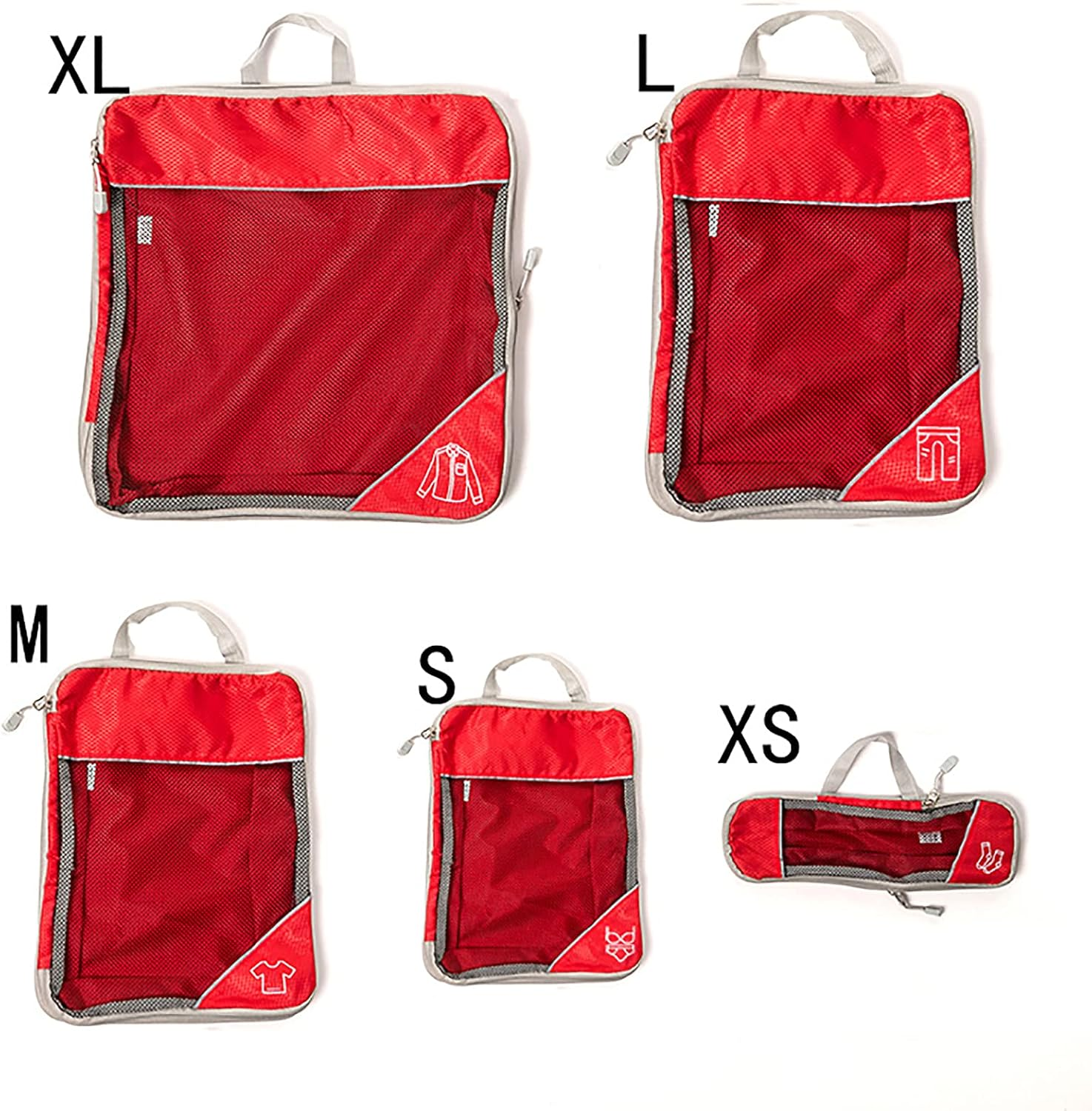 Packing Cubes,Compression Packing Cubes for Suitcases, Expandable Travel Organizer for Luggage, Clothes Organizing Storage Bag with Shoe Bag,Gray image number 1