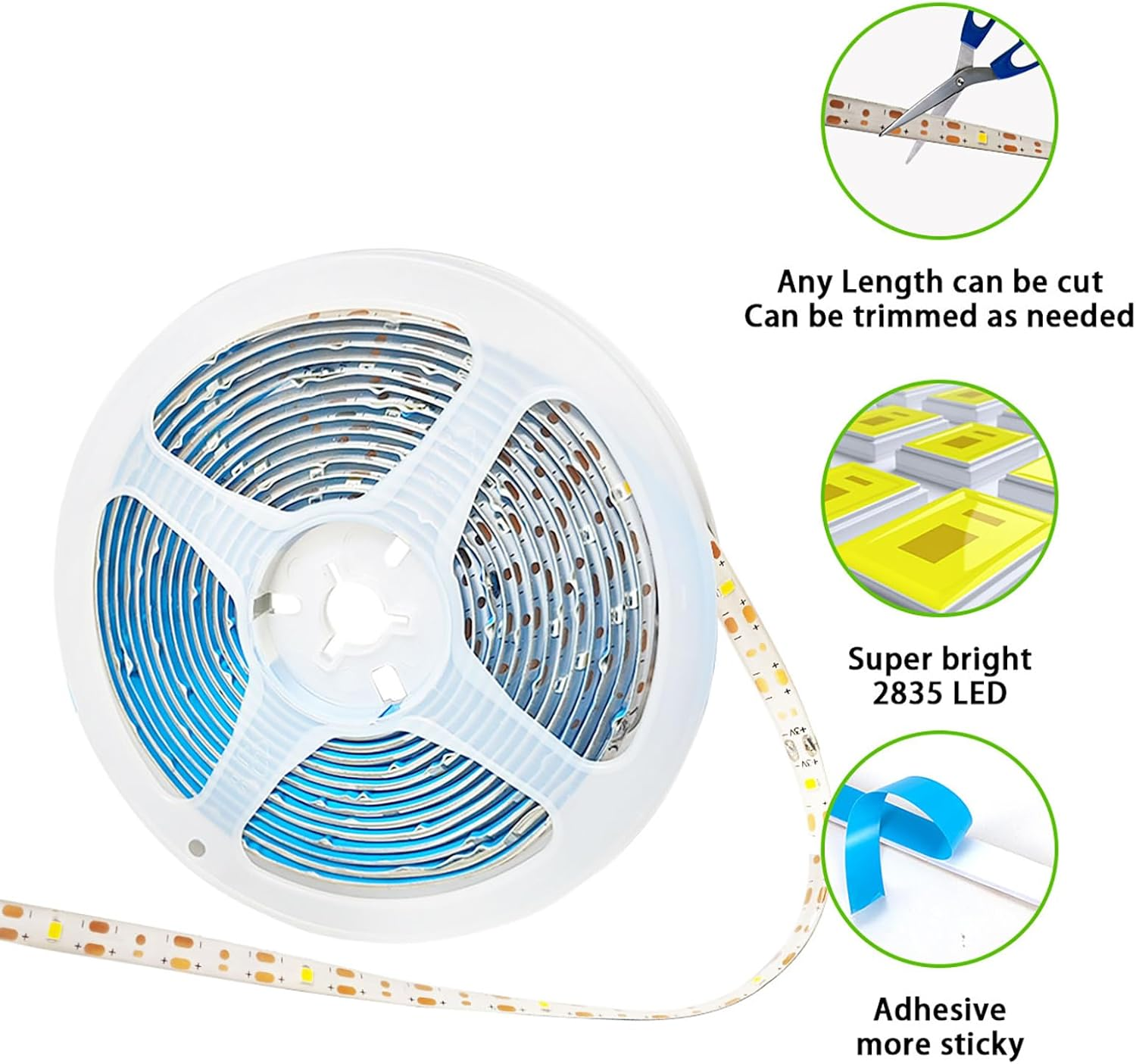 Solar Strip Lights Outdoor LED Outdoor Tape Lights Waterproof 20FT 180LED Rope Cuttable for Wrap outside Pool Christmas Back Lighting Stair Step (Upgraded Version) image number 2