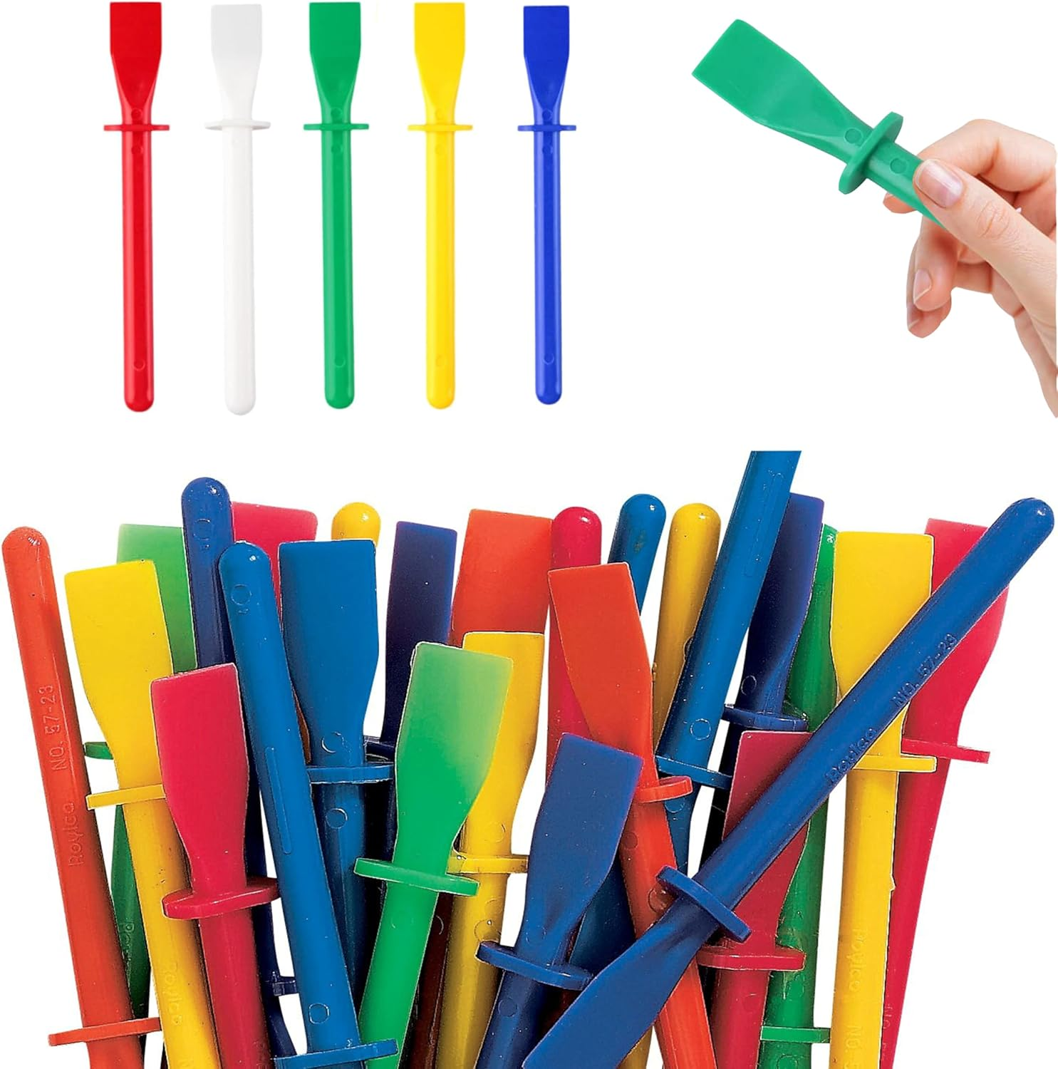 Glue Applicator,Leather Craft Tools,Leather Glue Paint Tool Colored Glue Smears Sticks,Silicone Glue Smear Sticks Plastic Paint Scraper,For Handmade DIY Pu-Leather Craft Tool (10, Assorted) image number 6