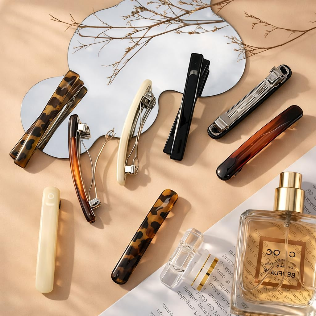 8 Pcs Hair Clips, Tortoise Shell Hair Clips Women and French Hair Clip Set for Girls, Ladies for Daily Styling, Parties, Work (Multi-Colour) image number 1