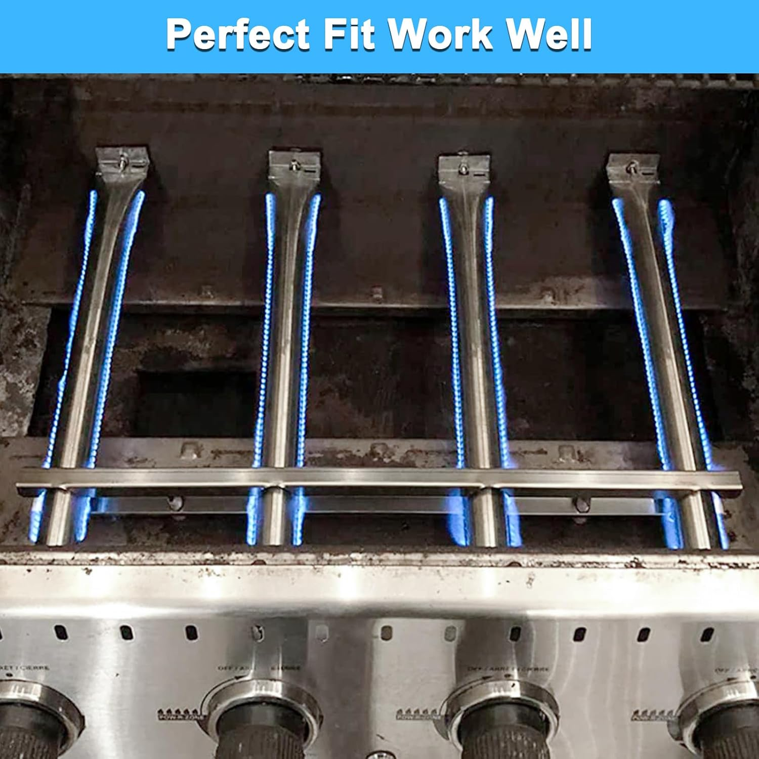 Grill Replacement Parts for Broil King 9221-64, Baron 440, Baron 420, 9221-54, Regal 490, 9221-67, Baron 490, Cross-Over Burner for Broil King Baron Model 9221-64, for Broil King Baron Grill Parts image number 1