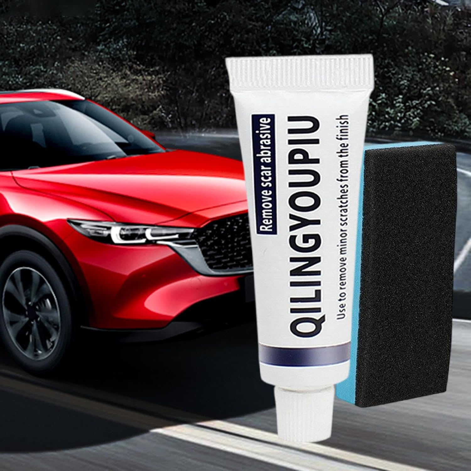 Scratch Remover for Vehicles,Safe Scratch Remover with Sponge Safe Polishing Compound | Car Scratch Repair, Car Touch up Paint for Glue Stains, Bird Droppings, Asphalt, Wear image number 2