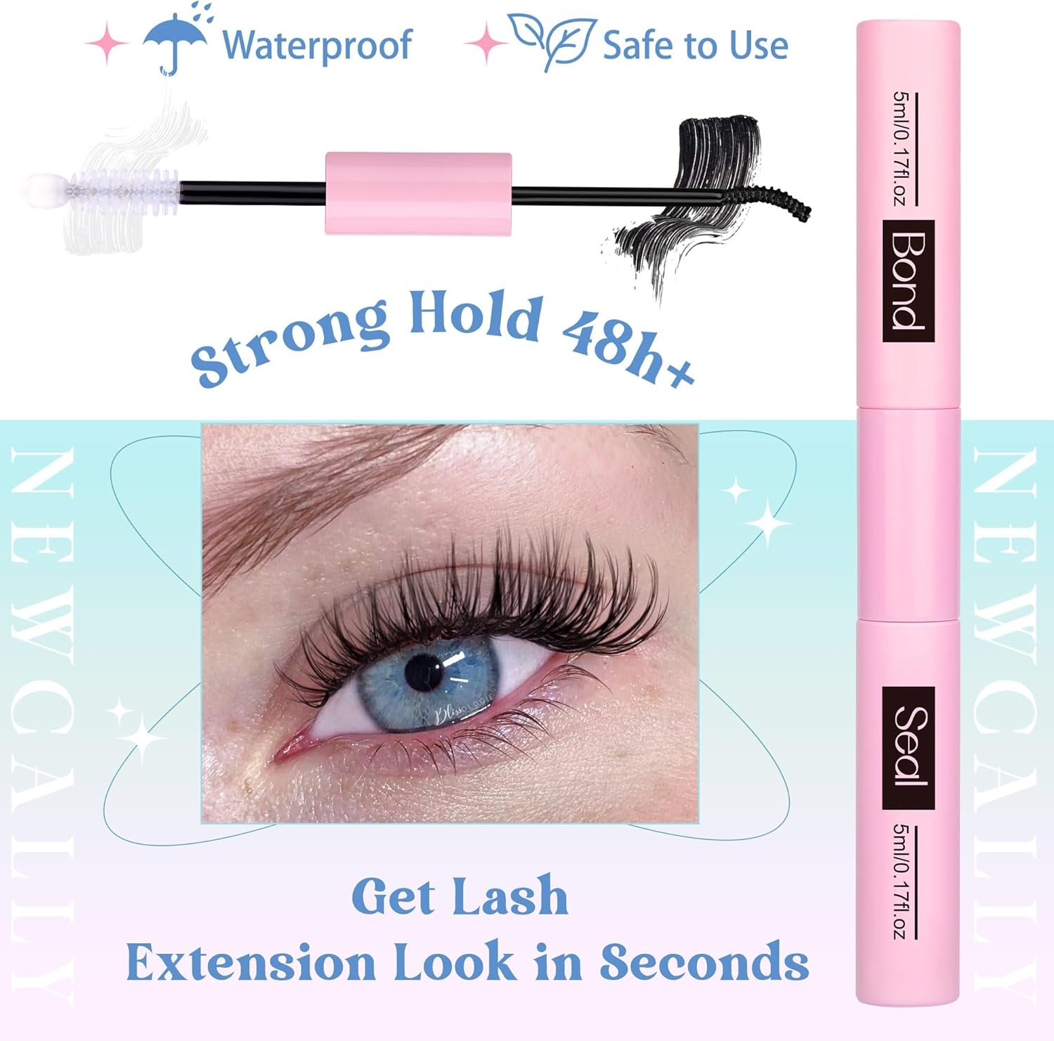 Lash Clusters Kit Wispy Natural Cluster Eyelash Extension Kit DIY Lash Extension Kit C Curl 10-16MM Eyelash Clusters Volume Individual Lashes Kit by Newcally image number 4