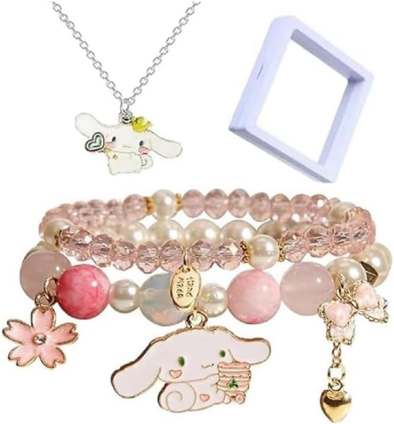 Cinnamoroll,Sanrio Cinnamoroll,Cinnamoroll Jewellery,Kawaii Bracelets Crystal Beads,Crystalbracelet for Women