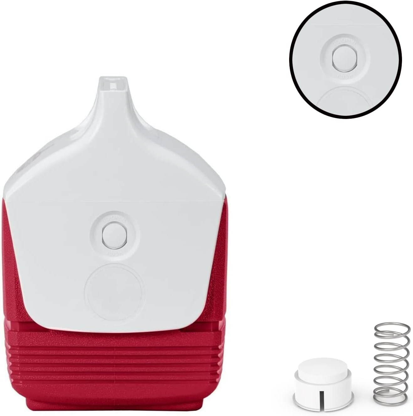 Button and Spring for Igloo Playmate Cooler,Fit Igloo Playmate Parts,Button and Spring Kit image number 1