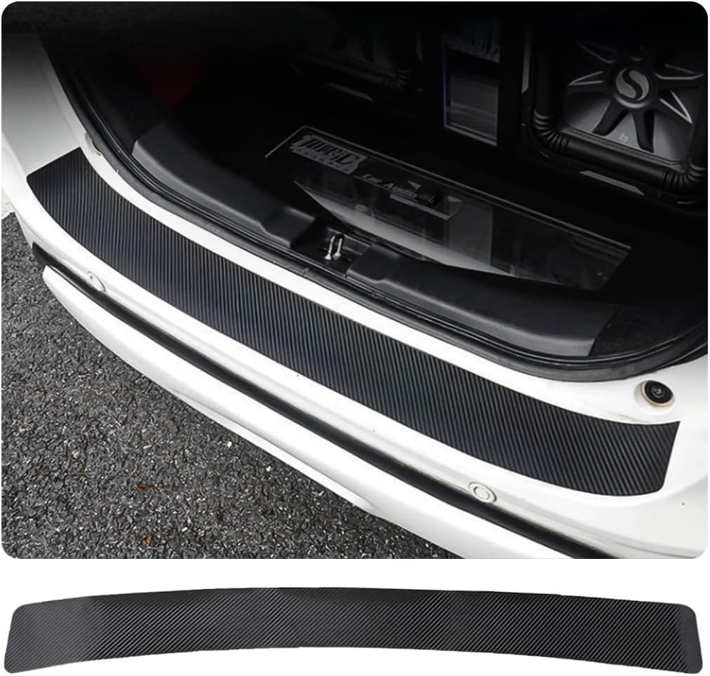 Ziciner Car Rear Bumper Protector Guard, Anti-Scratch Carbon Fiber Trunk Door Sill Protection Strip Sticker, Universal Vehicle Trim Cover Accessories for Car, Truck, SUV, Van (41&times;3.75 In, Black)