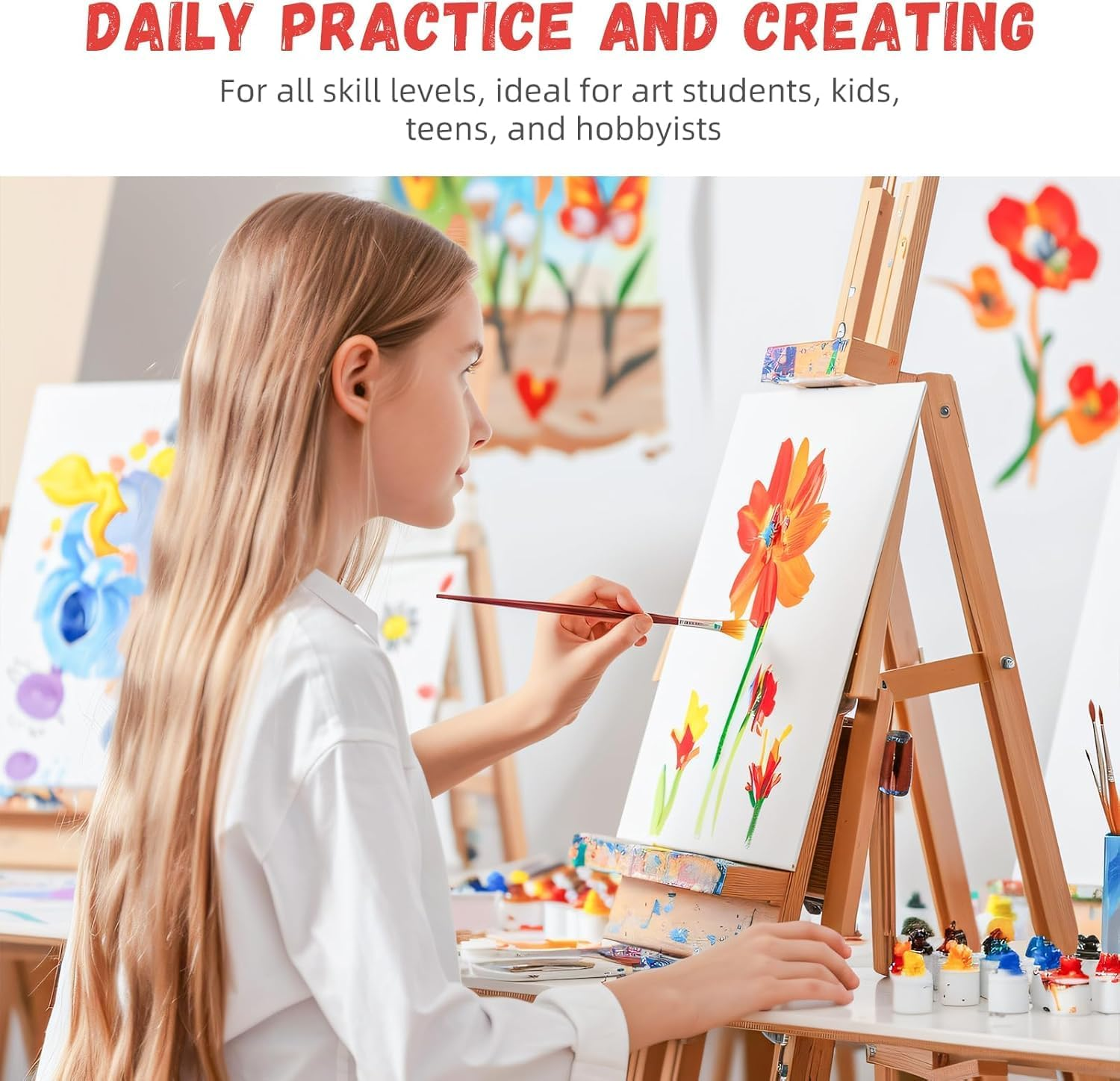 8X10 Inch Canvas Boards for Painting, Blank Flat Canvas Panels Art Painting Supplies - Gesso Primed 100% Cotton for Acrylic Oil Watercolor Tempera Paint（12 Pack） image number 3