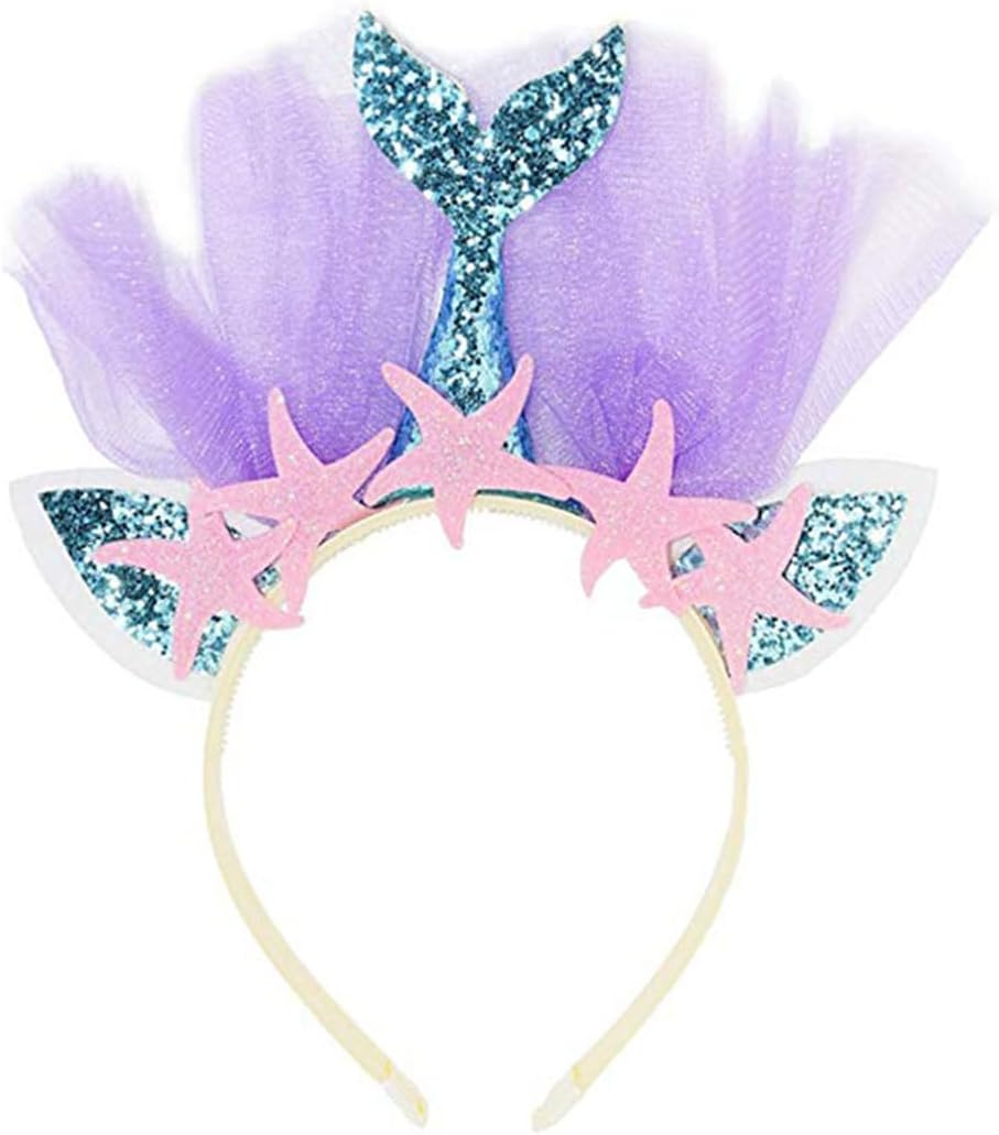 ZORVYN Mermaid Headband Women'S Crown Headdress for Carnival Halloween Costume Accessories Hair Accessories as Fancy Dress image number 2