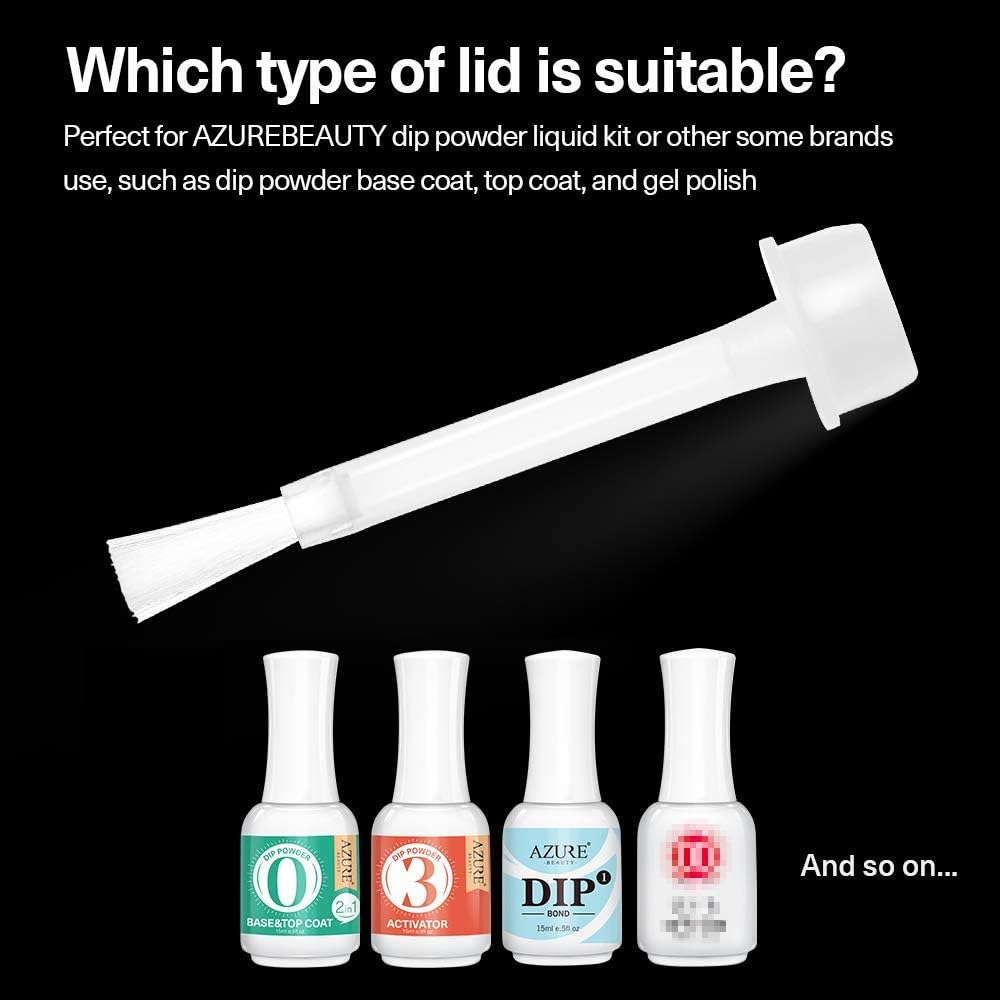 AZUREBEAUTY Dip Powder Liquid Brush 10Pcs/Set - Nylon/Synthetic Fibers - Perfect for AZUREBEAUTY Dip Powder Kit - Plastic Handle
