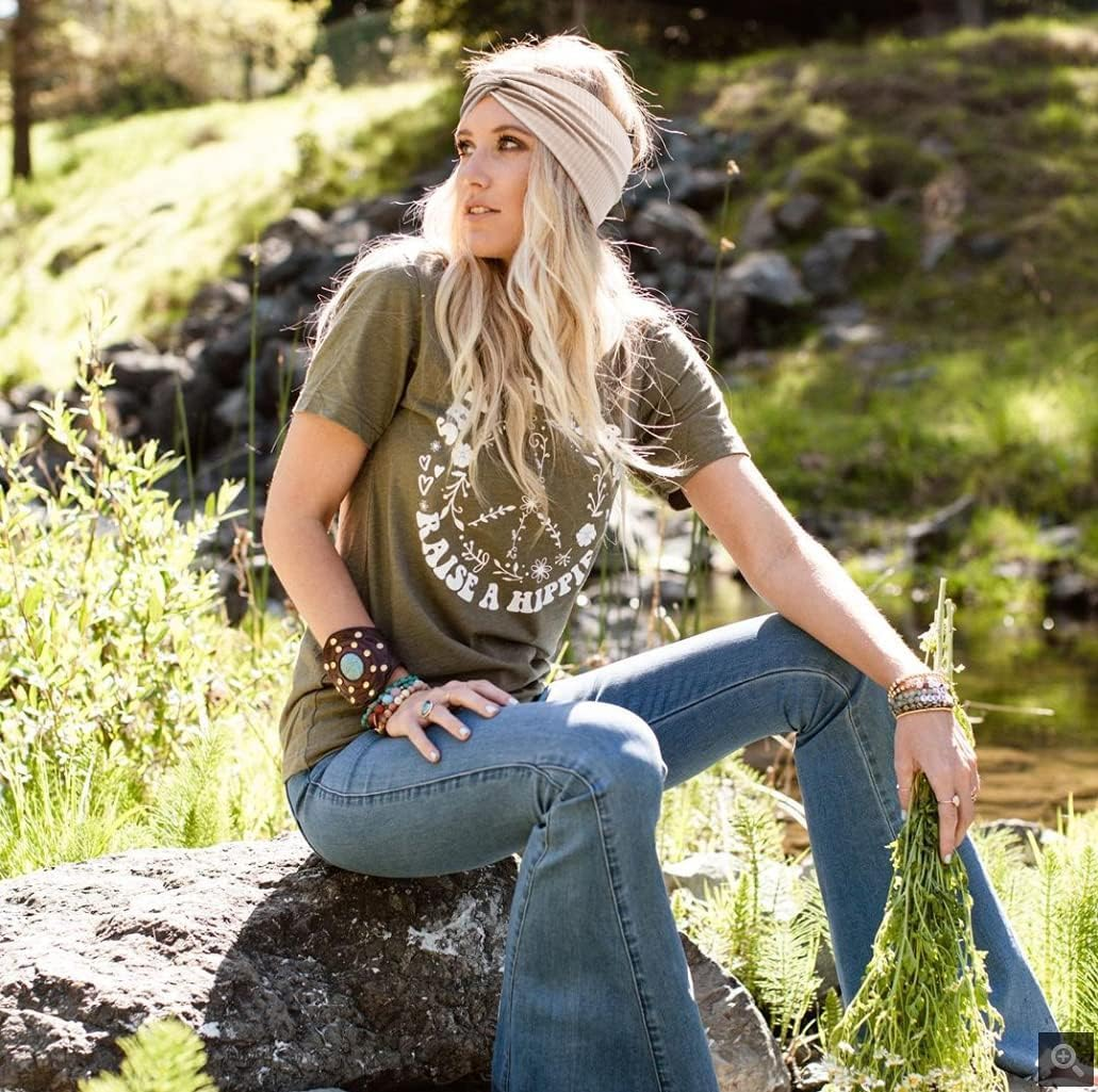 Esshogo Pack of 6 Headbands for Women, Non-Slip, Elastic Wide Headband, Cotton Cross Headband, for Short Hair, Yoga, Workout, Running, Sports, Hair Straw, Turban, Hair Wrap for Girls image number 1