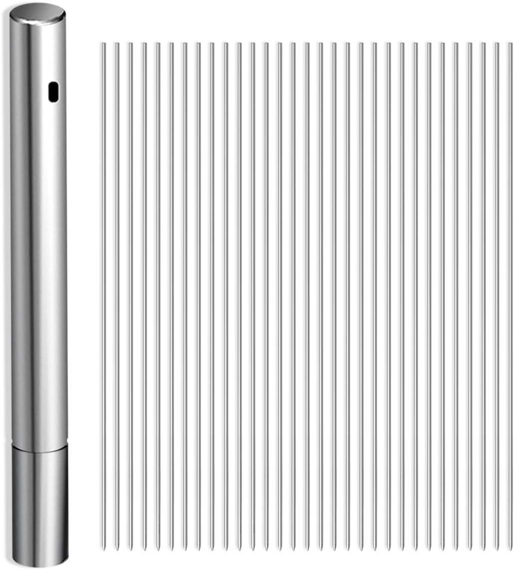 Barbecue Skewers, 40 PCS Kabob Skewers with Storage Tube for Outdoor Cooking (30Cm/11.81In) image number 3