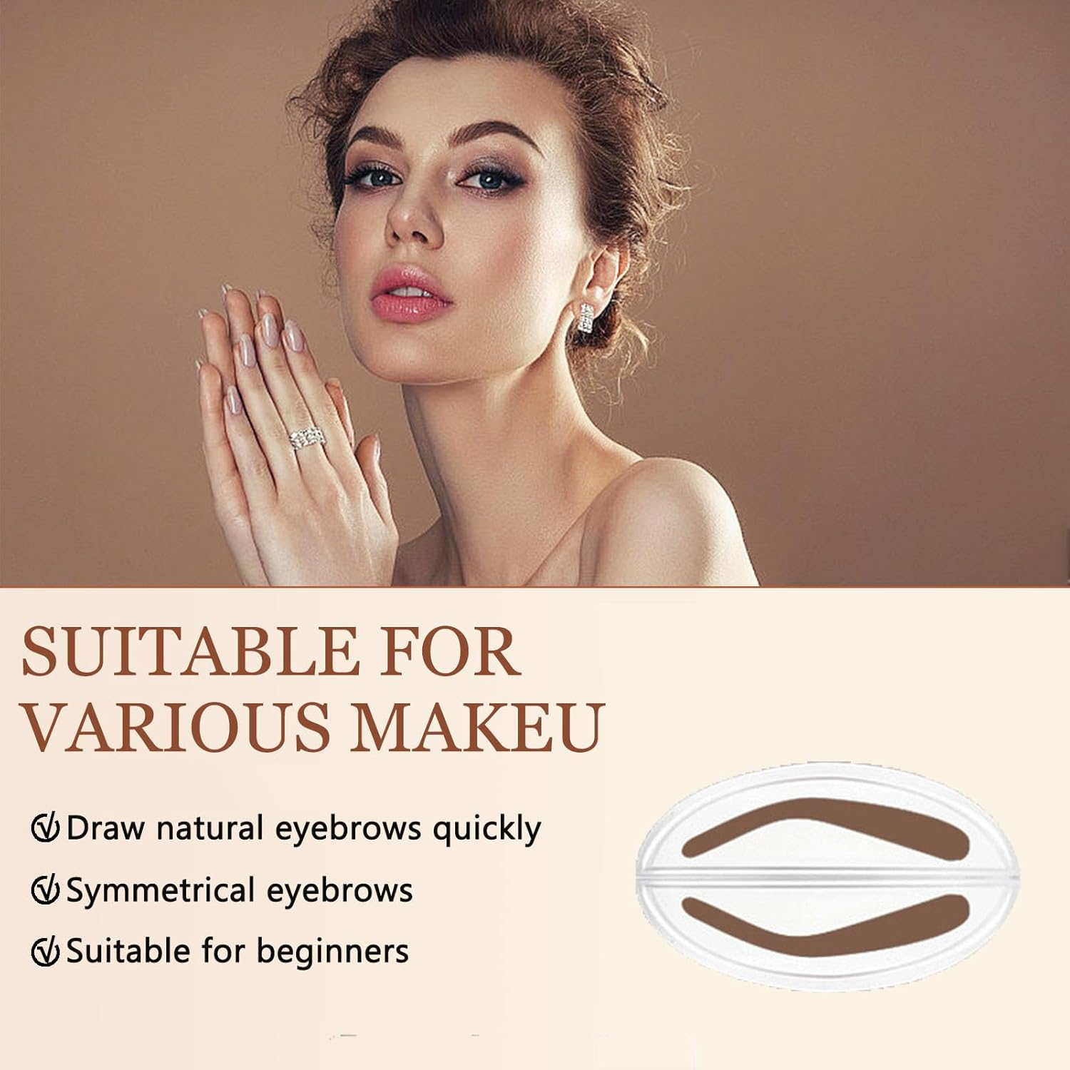 Wimode Eyebrow Seal Stamp Powder Waterproof Eyebrow Powder Filler to Shape Natural Eyebrows in Seconds Eye Brow Definer Kit for Makeup Beginner image number 1