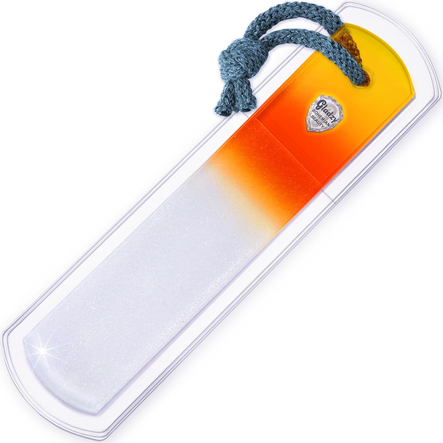 Genuine Czech Glass Foot File - Two-Sided Different Grit Surface, Gentle Callus Remover, Pedicure & Spa Rough Skin Scrubber, Professional Toenail and Heels Care, EU Quality, Large Size - Green image number 3