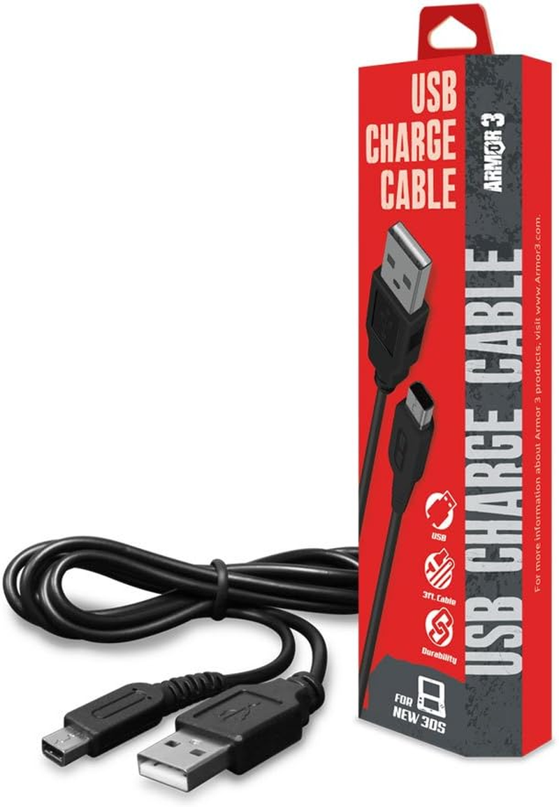 Armor3 3 Ft. USB Charge Cable for New Nintendo 2DS XL, 3DS, 3DS 2DS, Dsi