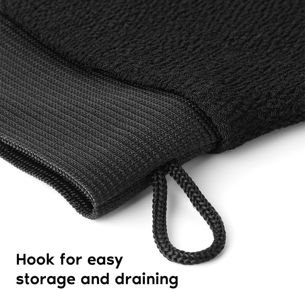 2 Pcs Exfoliating Glove - Body Scrubber Mitt for Dead Skin Removal, for Women & Men,For Bathing,Self Tanning