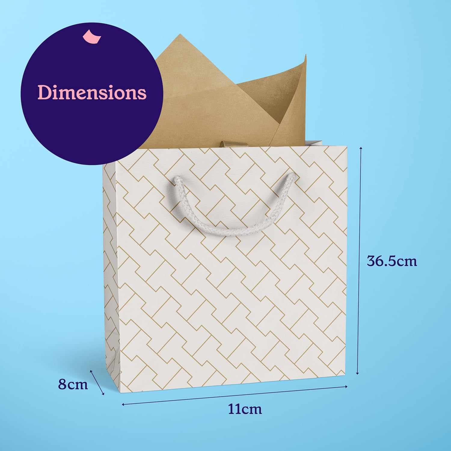 GIVEWRAP&reg; the Gift Wrap That Gives to Charity. 4Pcs Gift Bags Luxe Large Size with Handle and Gift Tag. for Any Birthday, Weddings, Mothers Day & Special Occasion 33Cm*26.5Cm*14Cm Eco-Friendly image number 3