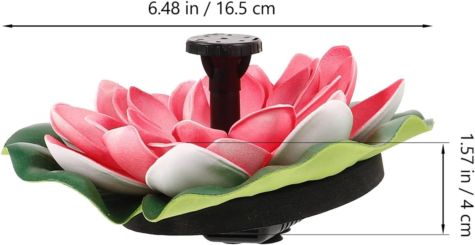 COHEALI Lotus-Shaped Solar Fountain Floating Water Feature for Outdoor Garden Landscape Decoration with Cherry Red Flower Design Battery Not Included image number 6