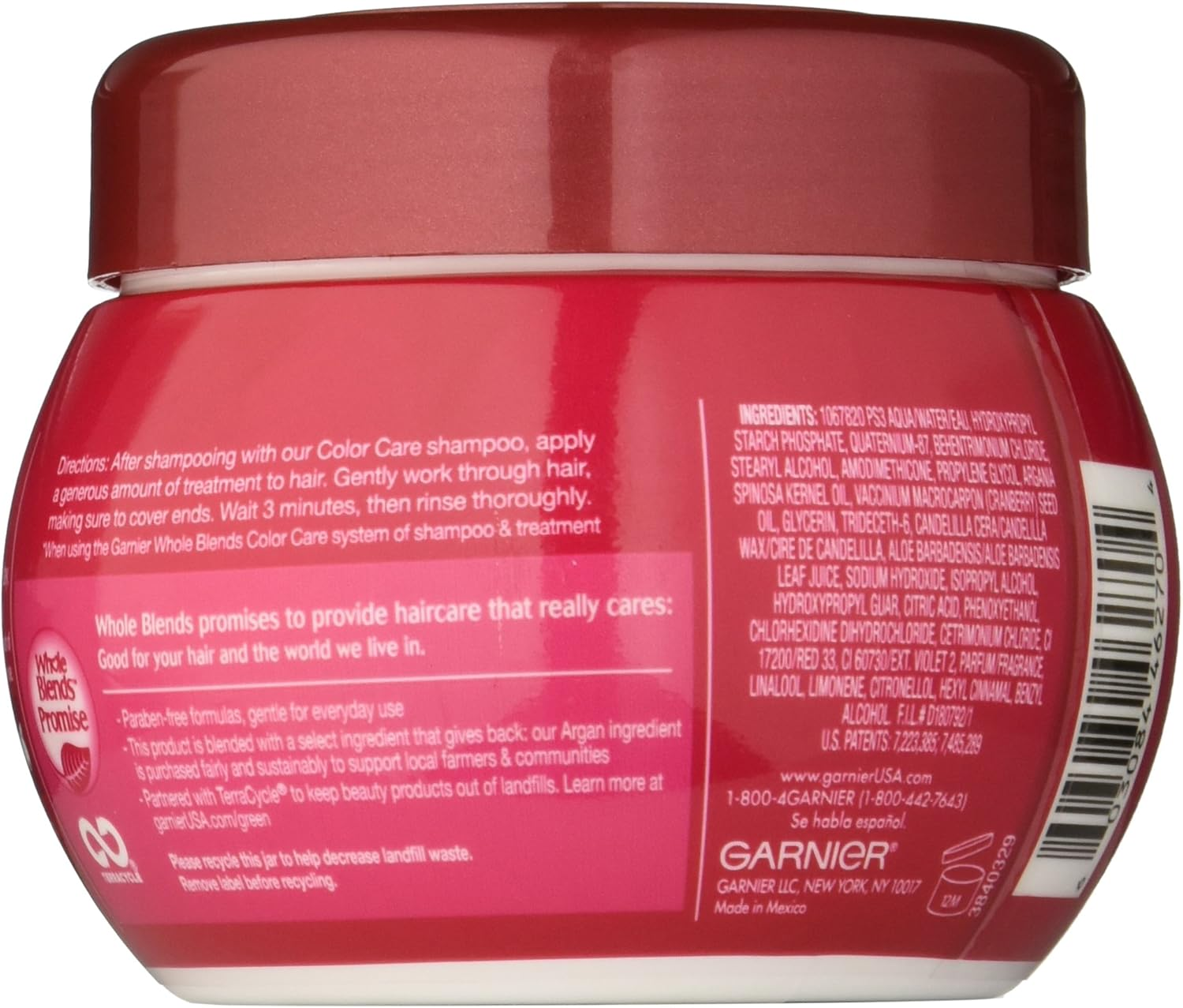 Garnier Whole Blends Color Care Mask with Argan Oil & Cranberry Extracts, 10.1 Fluid Ounce image number 6
