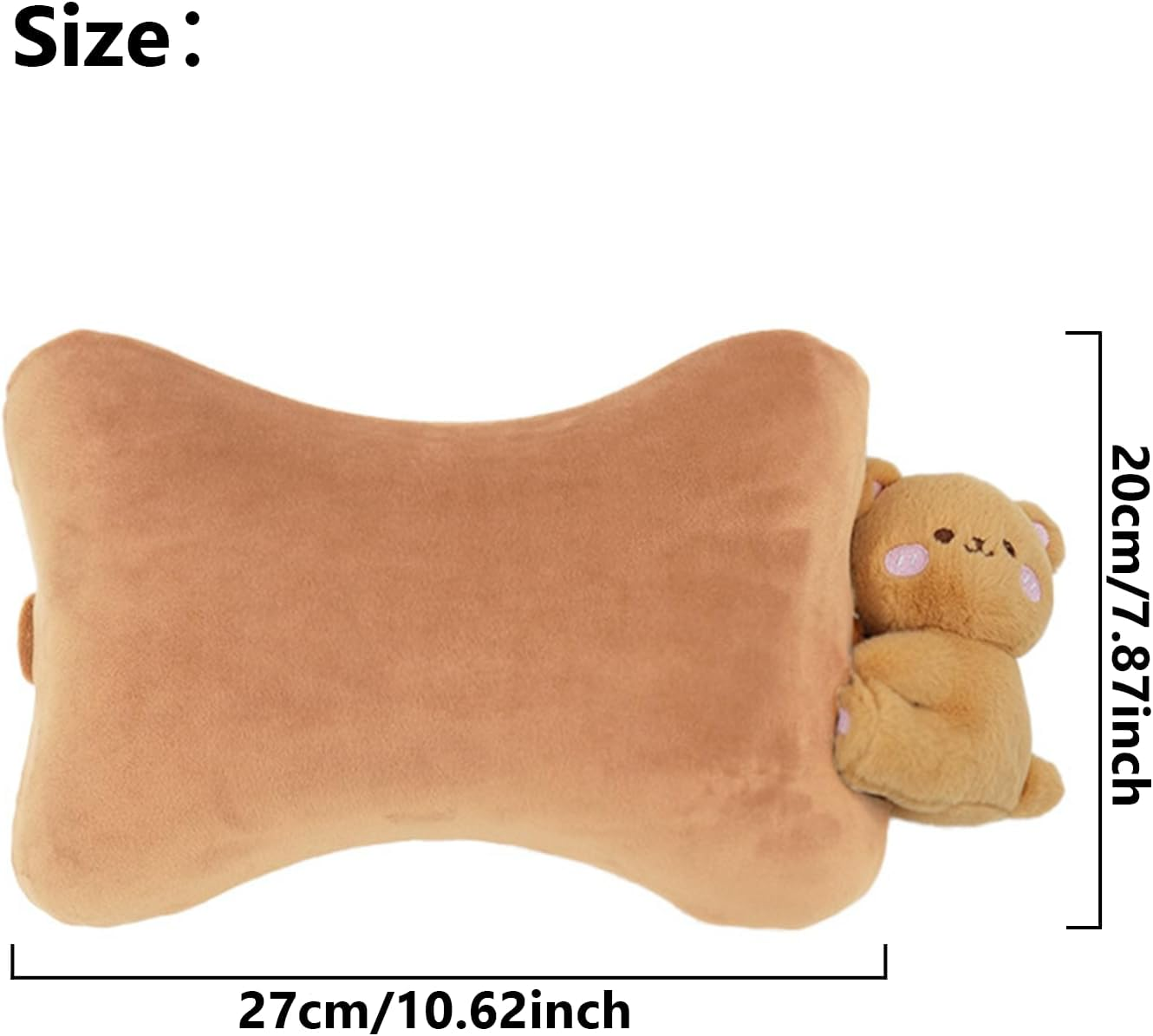 Car Headrest Pillow 2PCS Plush Bear ＆ Bunny Car Seat Headrest Pillow - Memory Foam Neck Support Cushions for Comfortable Driving, Easy Install & Washable (Bear+Rabbit) image number 5