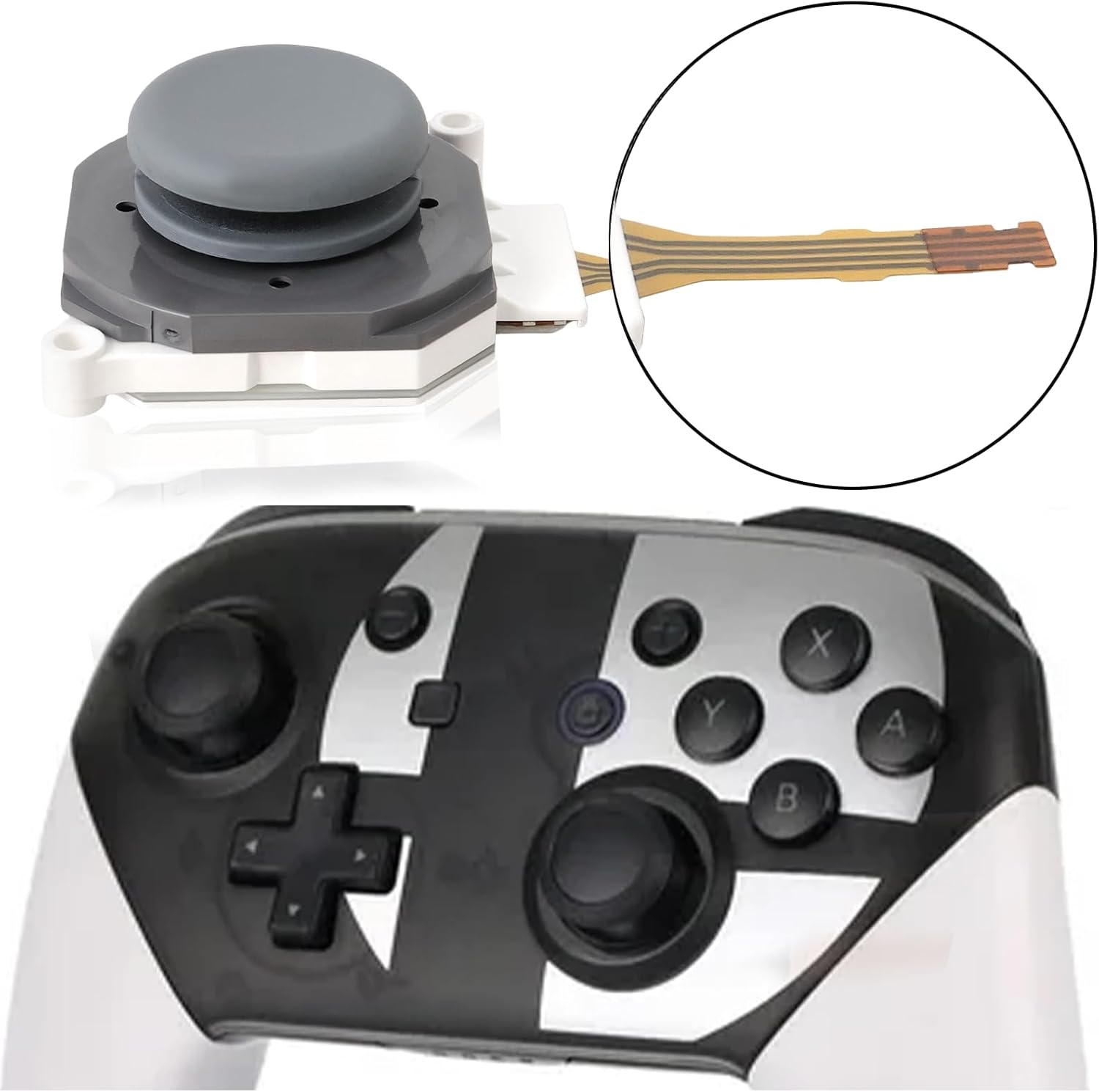 Jeyzuroa Gamepad Controller Replacement Part &ndash; Analog Thumb Stick Joystick and Rocker Cap Compatible with Nintendo 3DS/3DS XL/LL &ndash; 25X22Mm image number 1