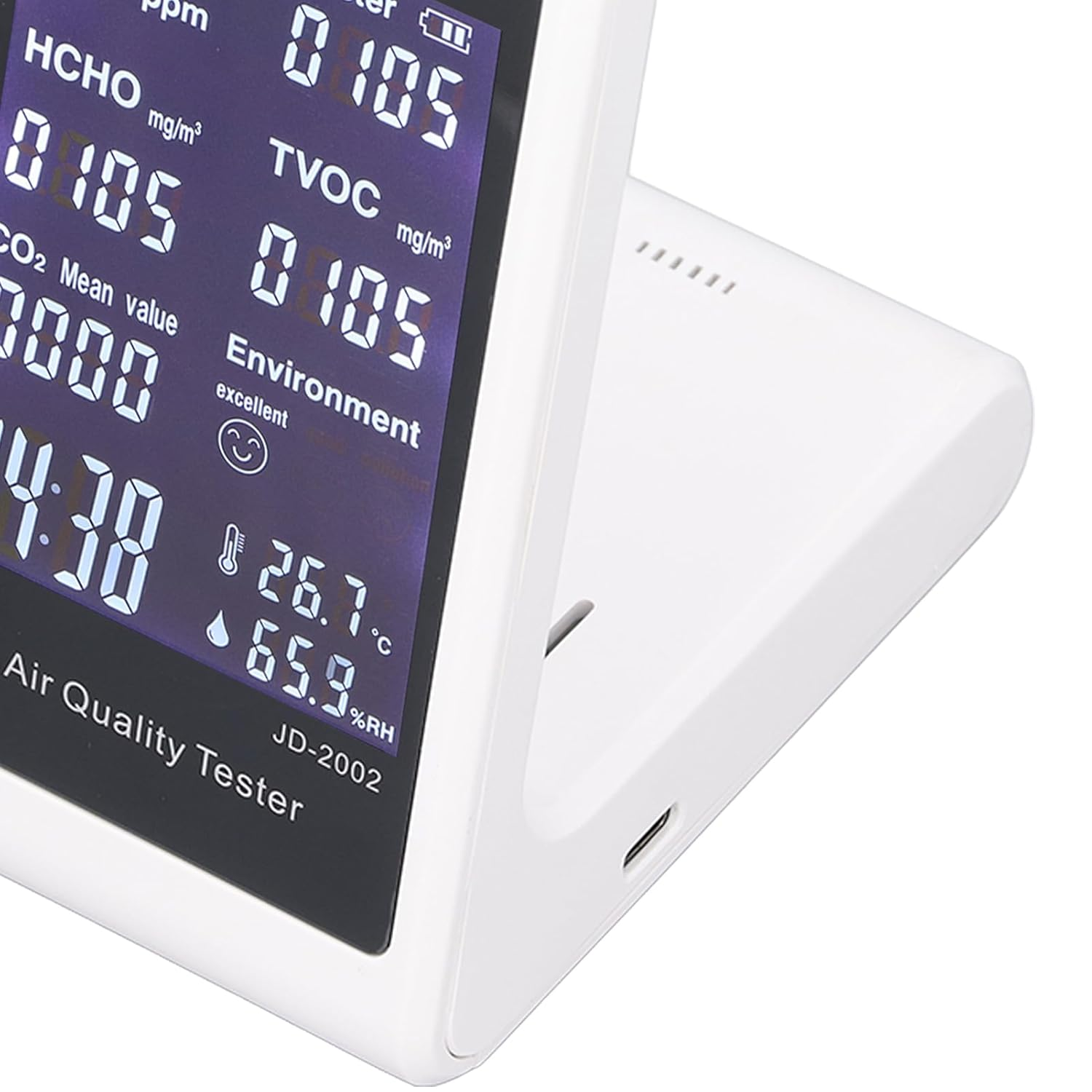 7-In- Quality with Auto Alarm & HD Display | CO2, TVOC Detector for Home, Office, Indoor