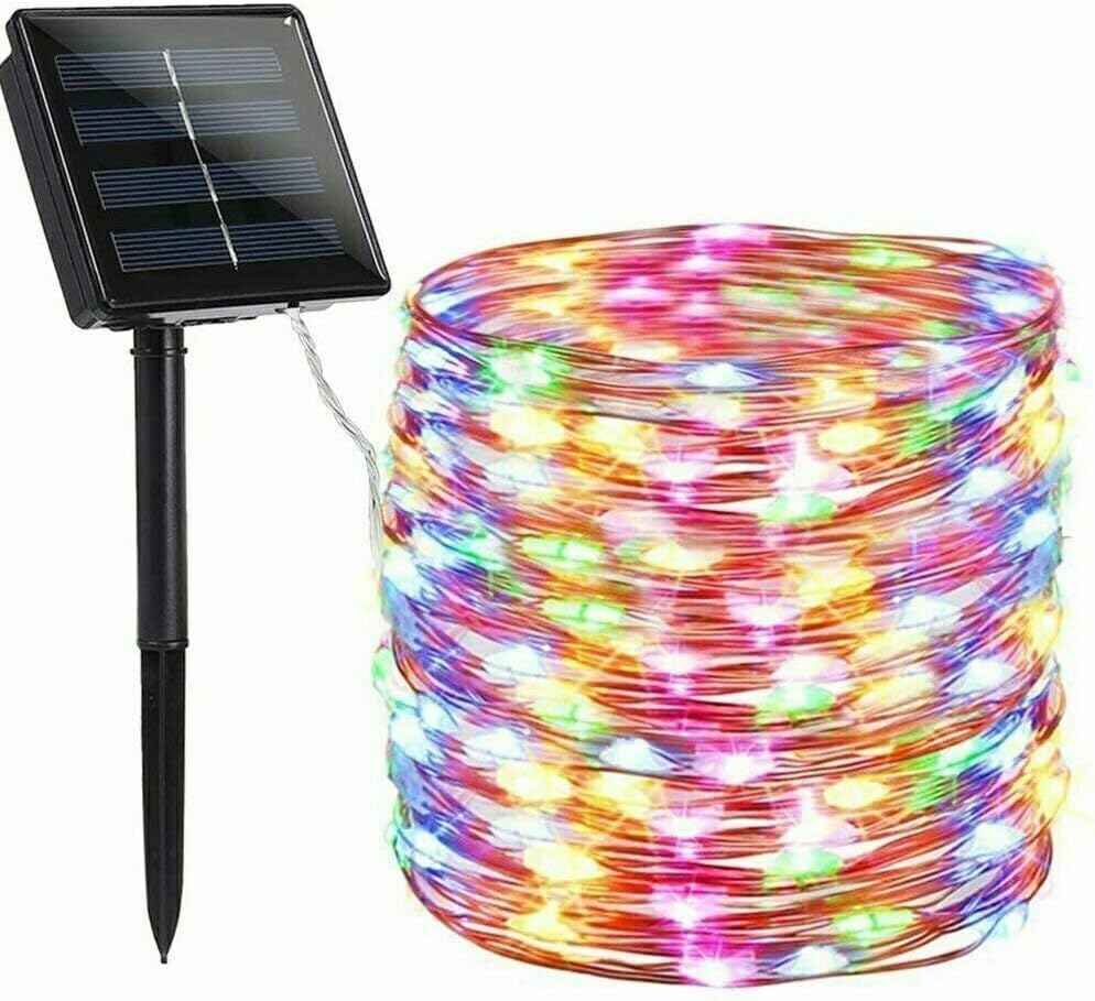 Solar String Lights Outdoor, Fime 32M 300 LED Solar Powered Fairy Light with 8 Lighting Modes, Waterproof Copper Wire Tree Lights Lights for Christmas Party Decoration (White)