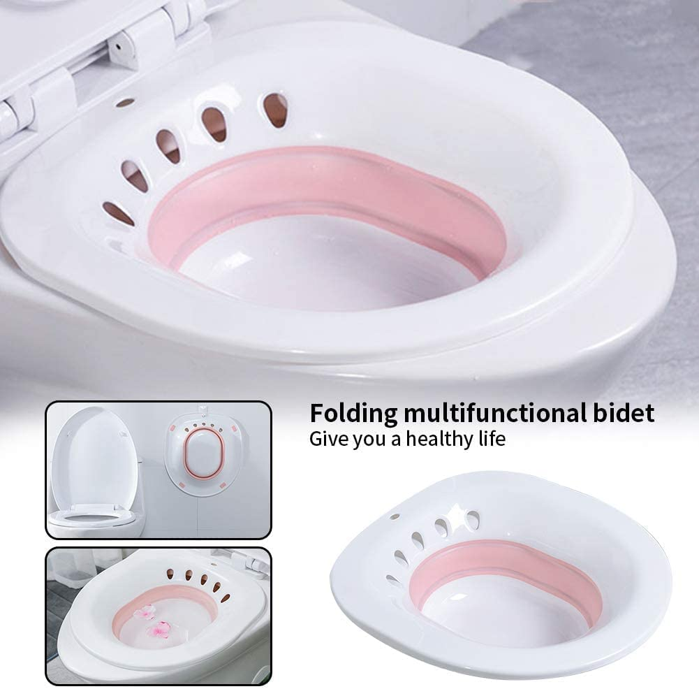 Foldable Sitz Bath for Toilet, Portable Sitz Bath Basin with Flusher, Steam Seat Bidet for Postpartum Care, Hemorrhoids Recovery, Vaginal/Anal Inflammation image number 2