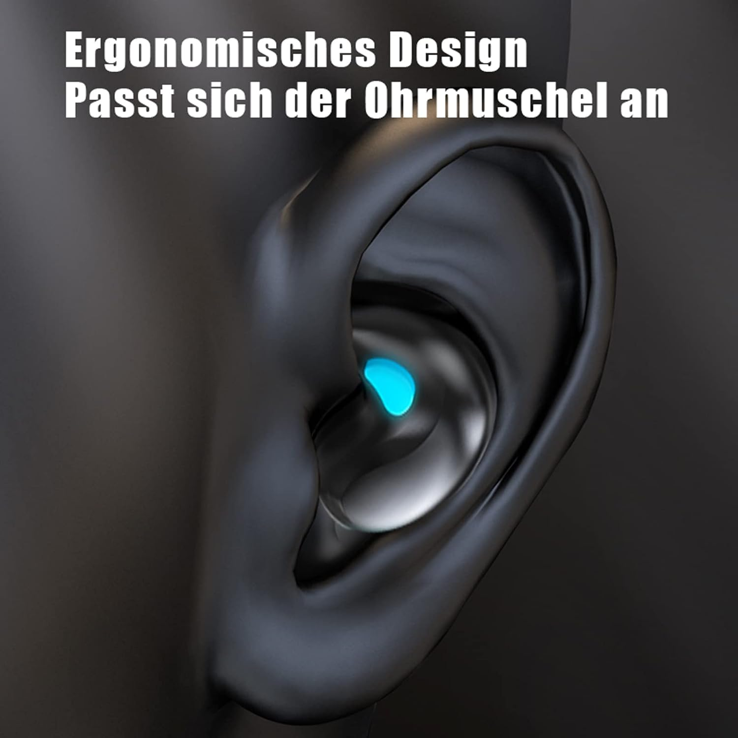 Xmenha Mini Invisible Bluetooth In-Ear Wireless Headphones for Sleeping, Noise Cancelling, Black image number 6