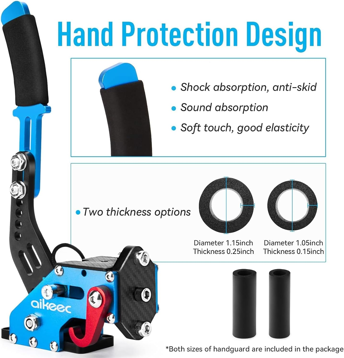 64 Bit USB Handbrake with Clamp for PC Windows Sim Racing Games G25 G27 G29 T500 FANATECOSW Dirt Rally with Handle Grip Blue image number 5