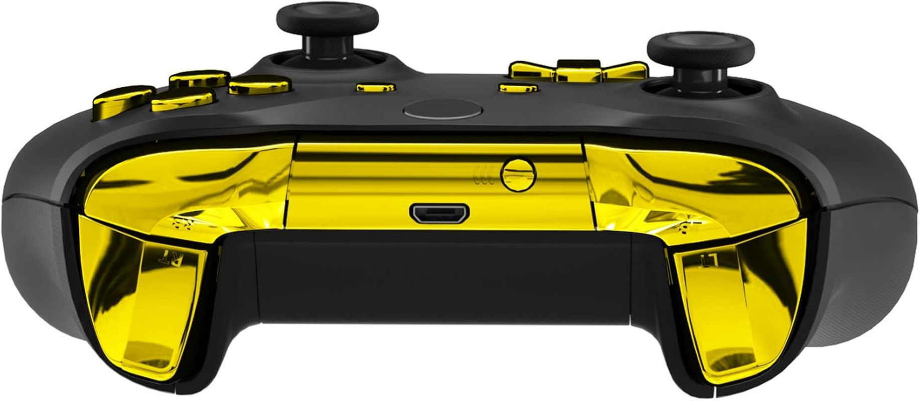 Extremerate LB RB LT RT Bumpers Triggers D-Pad ABXY Start Back Sync Buttons, Chrome Gold Full Set Buttons Repair Kits with Tools for Xbox One S & Xbox One X Controller (Model 1708)