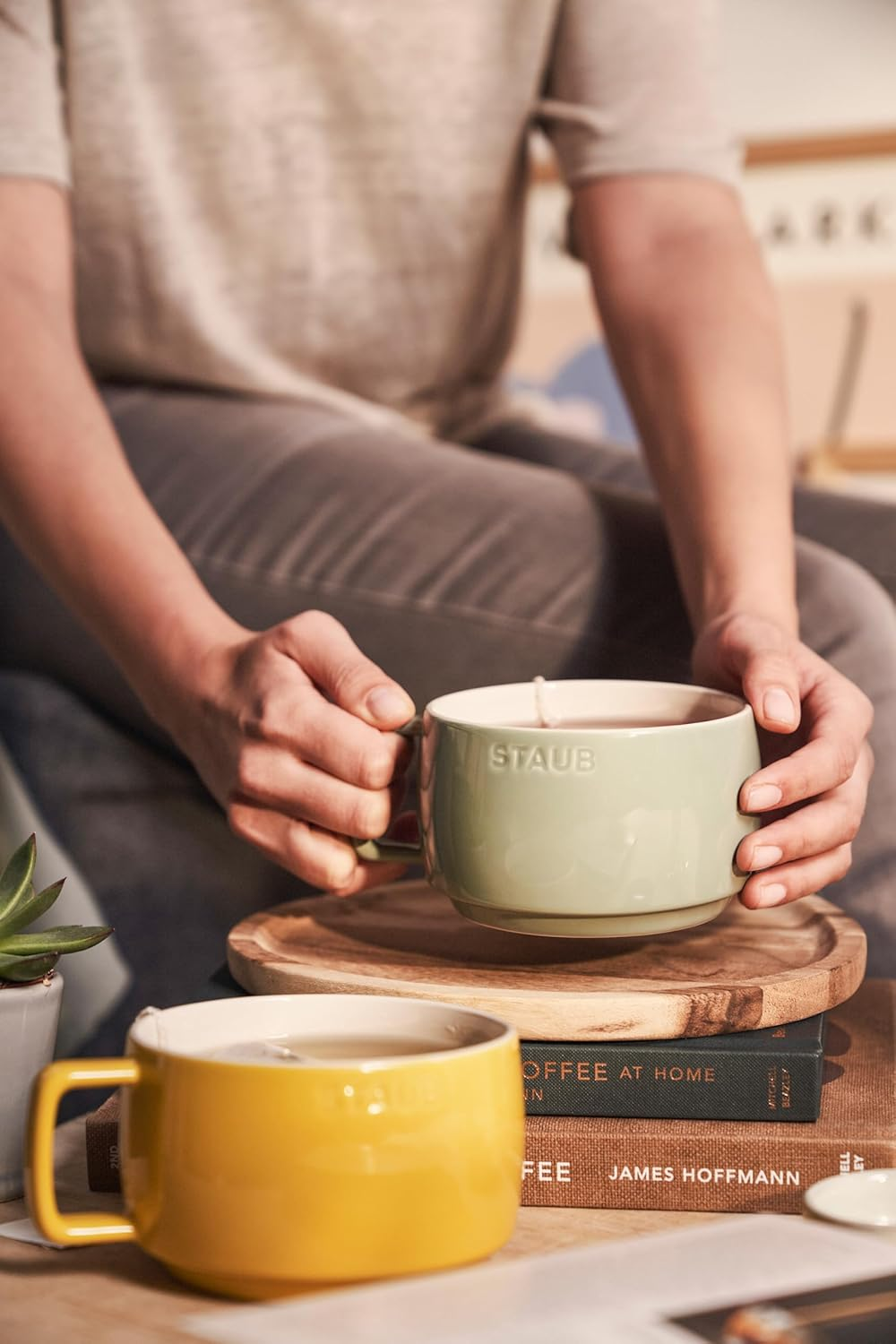 Staub Z1029-088 Ceramic Stacking Mug, Citron, 16.9 Fl Oz (500 Ml), Ceramic Mug, Large Capacity, Acai, Cereal, Soup, Ceramic Microwave Safe image number 1