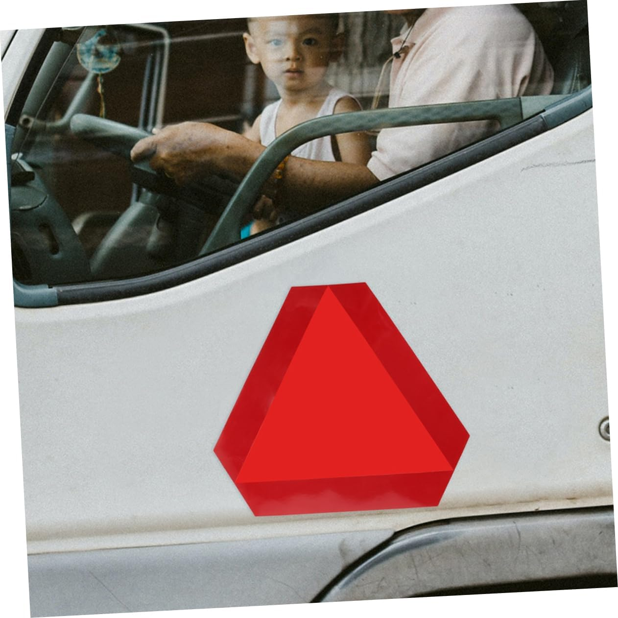 KICHOUSE 2Pcs Car Warning Triangle Reflective Tape for Slow Moving Vehicle Sign Safety image number 3