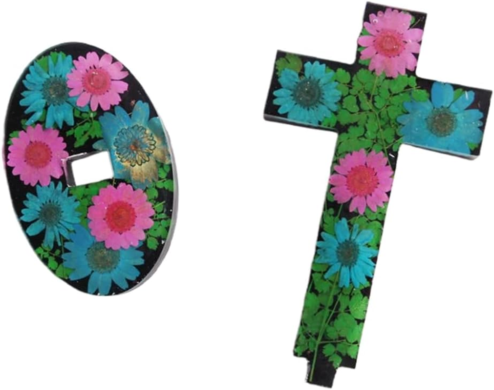 Silicone Cross Mould with Base, Decorative Plaster Casting Mould for Epoxy Resin Ornaments, White