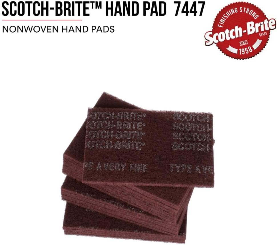 3M 07447 Scotch-Brite Maroon General Purpose Hand Pad,20 Pack image number 2