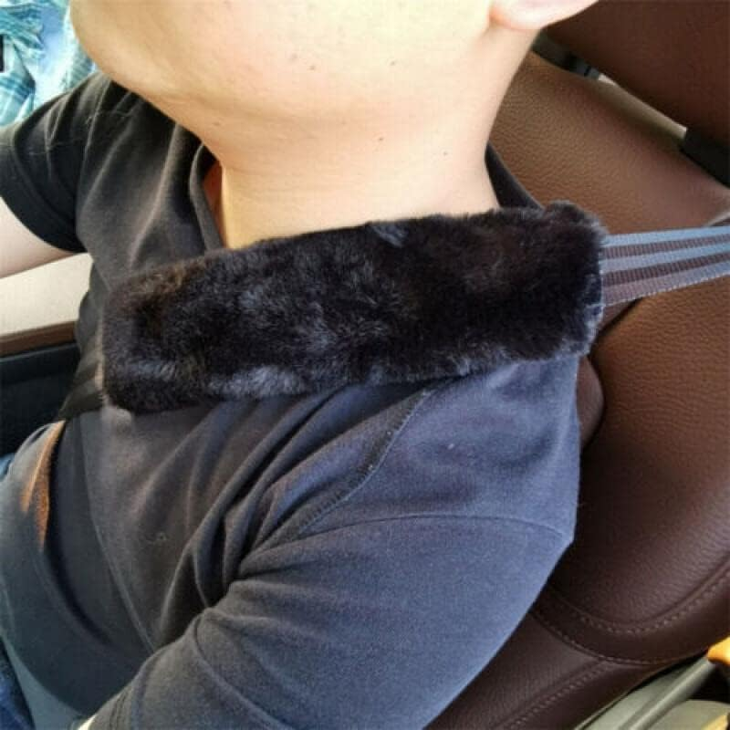 2 Pcs Car Seat Belt Strap Pad Soft Harness Shoulder Cushion Cover Protector &ndash; Faux Wool Shoulder Harness Cushion Covers for Comfort & Protection, Multi-Use Design image number 6