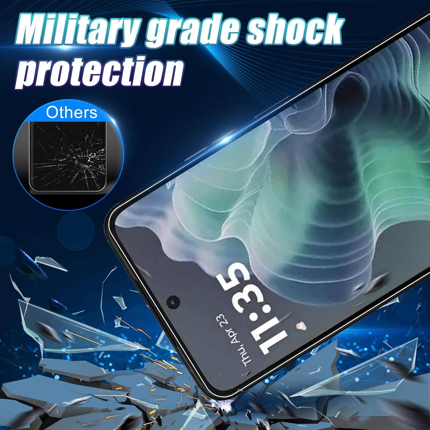 Wookfiss Screen Protector for Motorola Moto G35 5G for Tempered Glass, Pack of 2 Tempered Glass Screen Protectors + 2 Camera Screen Protectors, 9H Hardness, Anti-Scratch, Anti-Bubble, HD Clear Screen image number 6