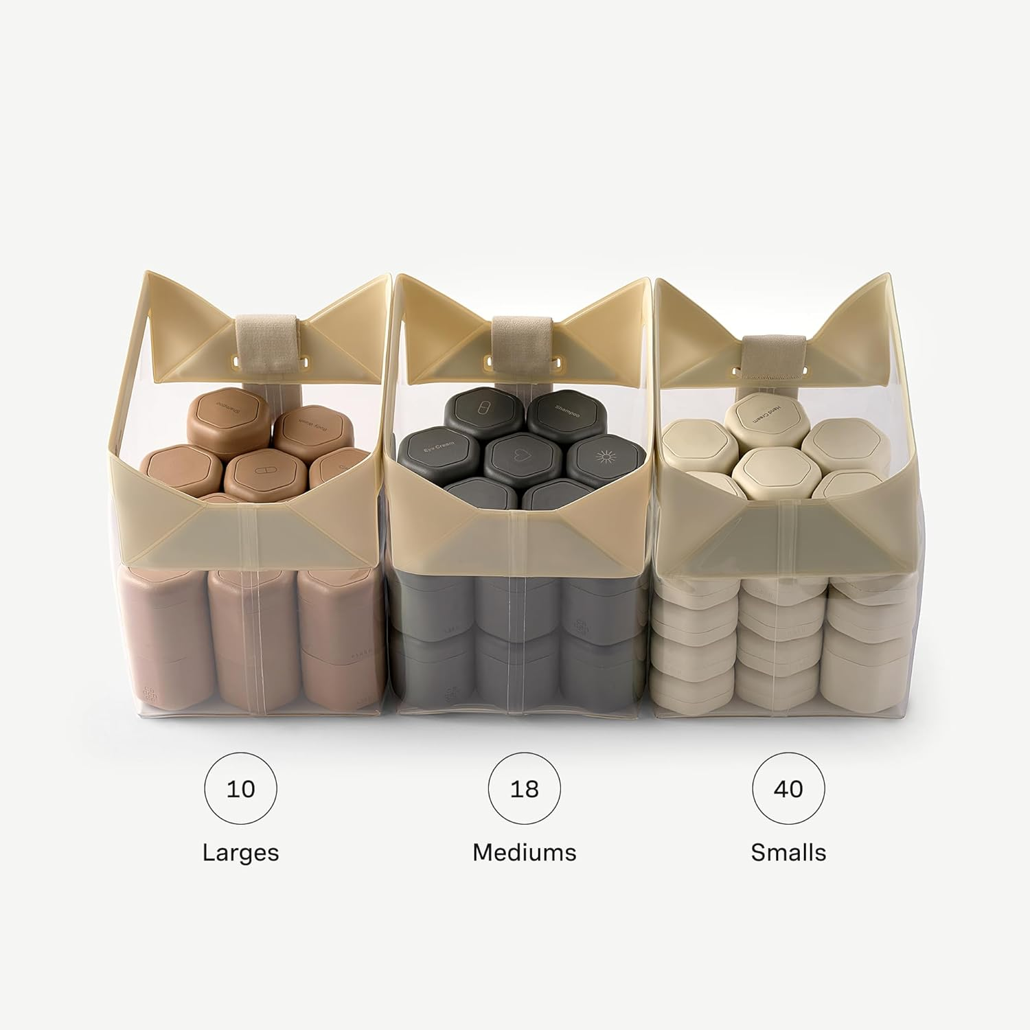 Cadence Parcel - Clear Dopp Kit with Magnetic Closure - Durable and Leak-Resistant Travel Toiletry Kit - Tsa-Compliant & Modular Design - Hygiene Bag for Travel Essentials - 1 Qt - Pebble image number 5