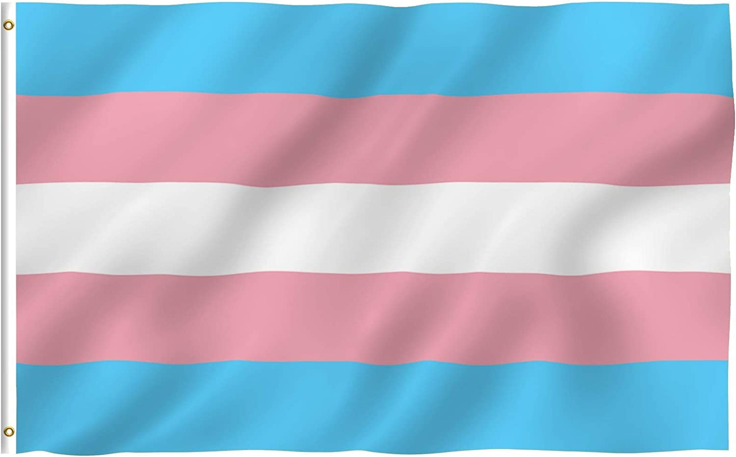 ANLEY [Fly Breeze] 3X5 Foot Transgender Flag - Vivid Color and UV Fade Resistant - Canvas Header and Double Stitched - Pink Blue Rainbow Flags Polyester with Brass Grommets 3 X 5 Ft image number 3