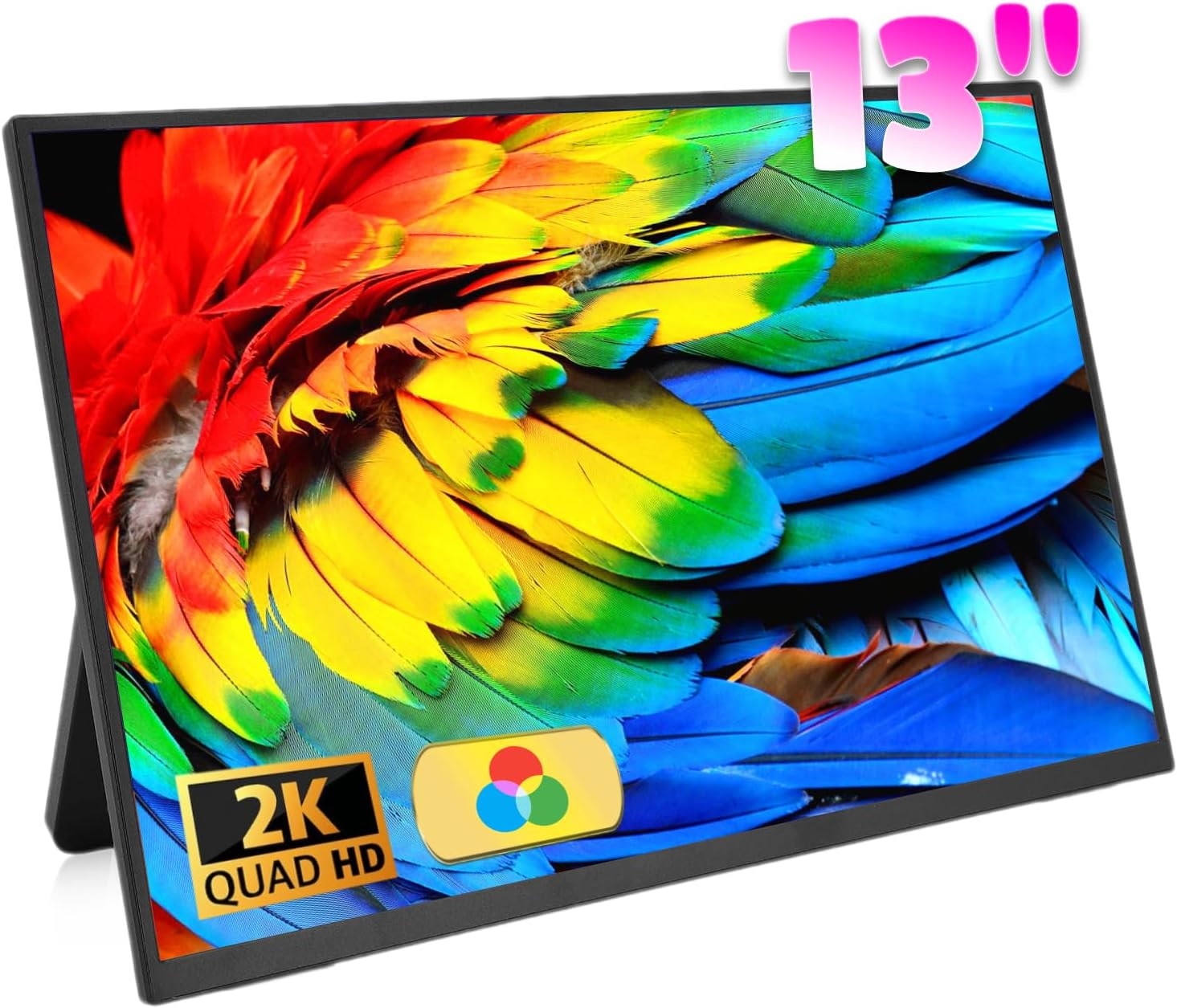 13.3 Inch 2K Portable Display, 60HZ 2560 X 1600 Full HD IPS Screen, Ultra-Thin Portable Touchscreen Monitor, USB C Type C Mini HDMI, Computer External Display for Laptop Phone Switch image number 4