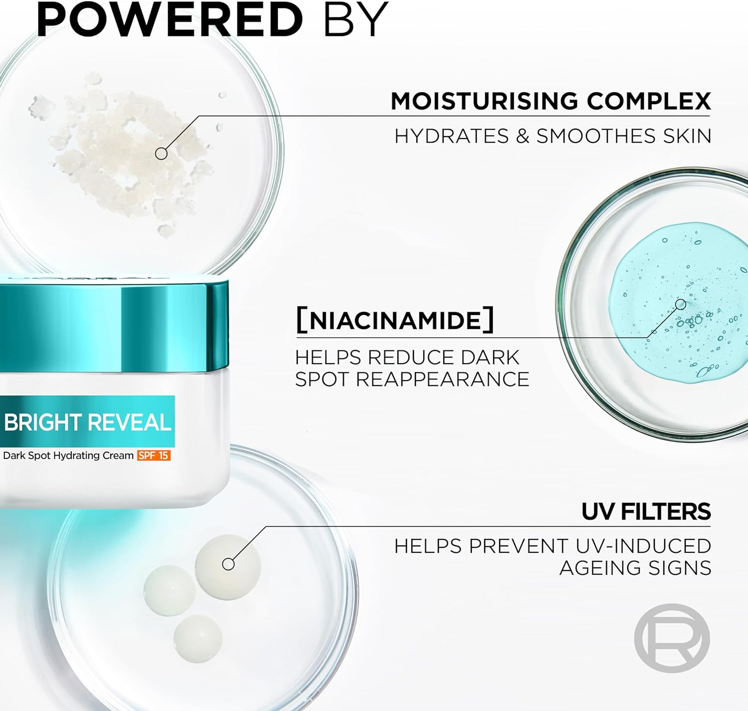 L&rsquo;Or&eacute;al Paris Bright Reveal, Niacinamide, Dark Spot Hydrating Day Cream, Protects, Brightens and Evens Skin Tone, SPF 15, 50Ml image number 4