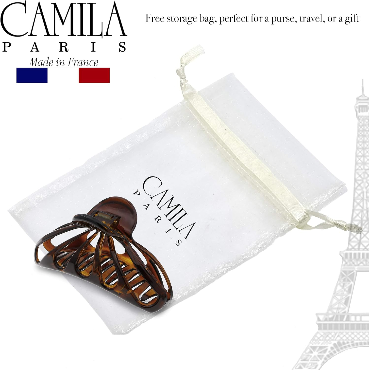 Camila Paris NV109 French Large Hair Clips for Women Thick Hair for Long Wavy Curly Hair, Girls Hair Claw Clips, Styling Big Hair Clip for Thick Hair, Strong Hold No Slip Grip Claw Clip Made in France image number 4