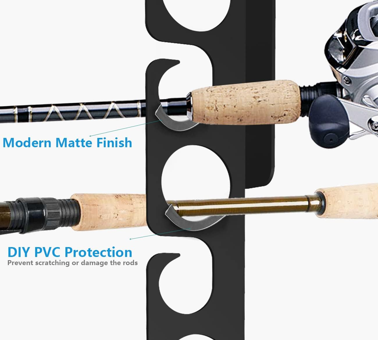 Fishing Rod/Pole Rack Holder Storage Organzier Display Hooks Hanger Wall or Ceiling Mounted Metal Holds up to 16 Rods Racks Vertically Horizontally for Garage Cabin and Basement Porch Ease of Use image number 6